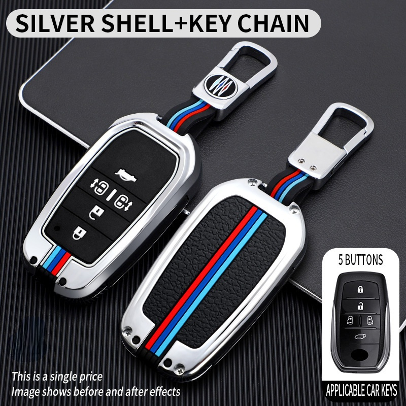 Copertura della cassa chiave a distanza dell'automobile della lega per Toyota RAV4 Crown Hilux Fortuner Camry Land Cruiser Prado proteggere gli accessori Fob Shell - S3c9101ef685449d2b80a21e4144e7ceem