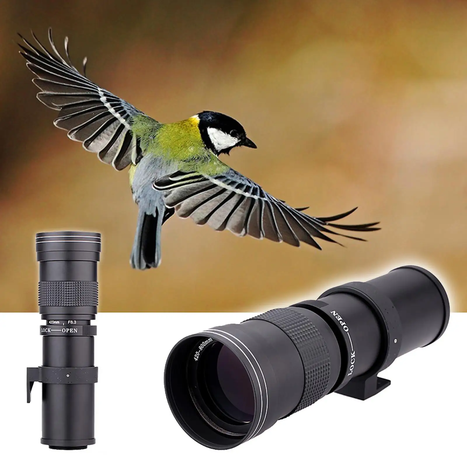 420-800mm Super Telephoto  Lens Metal with Lens Pouch Optical Glass Lens