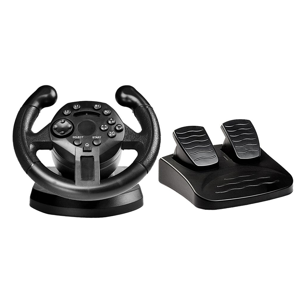 Steering Wheel with Pedals For PS3/ 3 PC, Steering Wheel Controller Accessory for Console Car Racing Driving Games