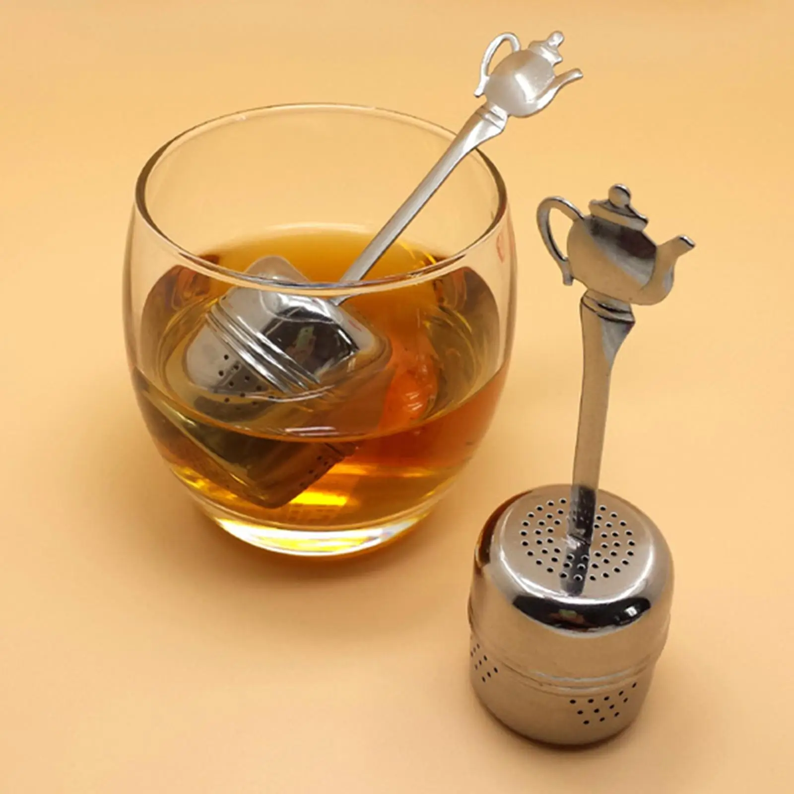 Tea Strainer with Handle Reusable 304 Stainless Steel Tea Steeper Tea Infuser for Loose Tea Spices Seasonings Cup and Teapot Bar