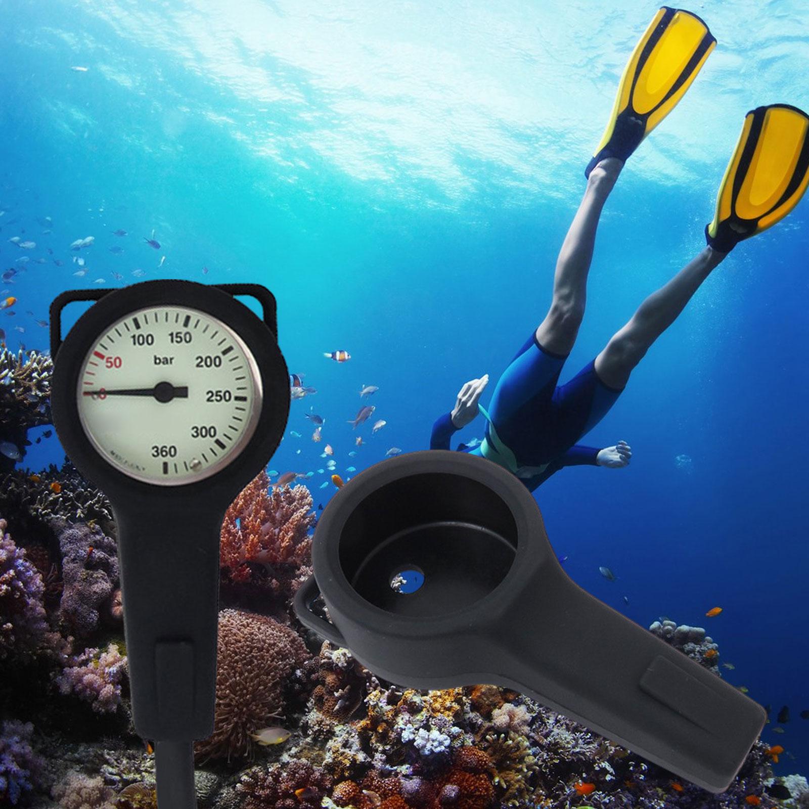 Scuba Pressure Gauge Boot Spg Submersible Pressure Gauge First Stage Metal High Pressure Gauge with Loops Protector Rubber Cover