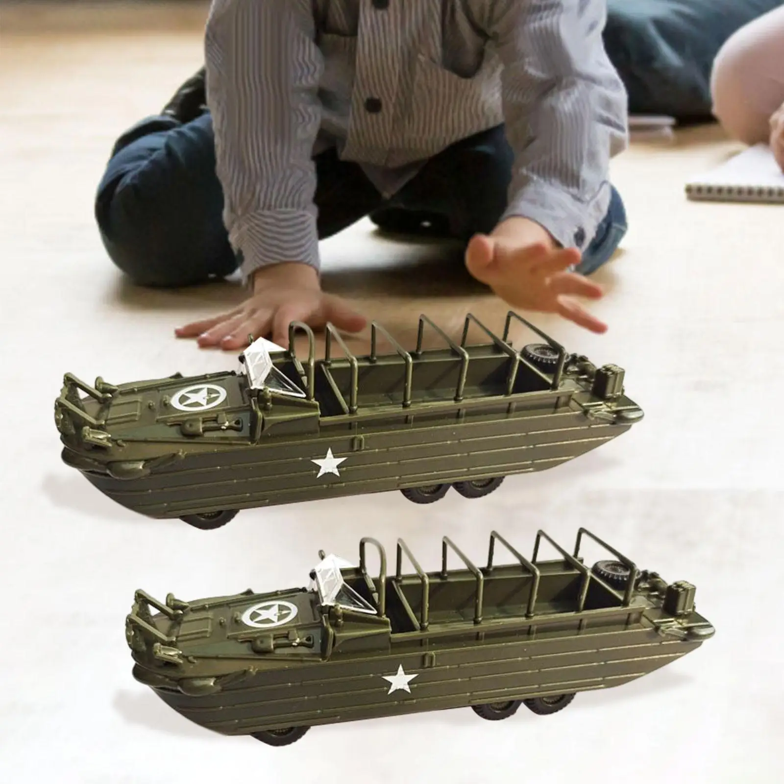 1/72 Amphibious Vehicle Model Kits, DIY Puzzle Truck Model, Sand Table Decor, 4D Model Toy for Adults Kids Boys Girls