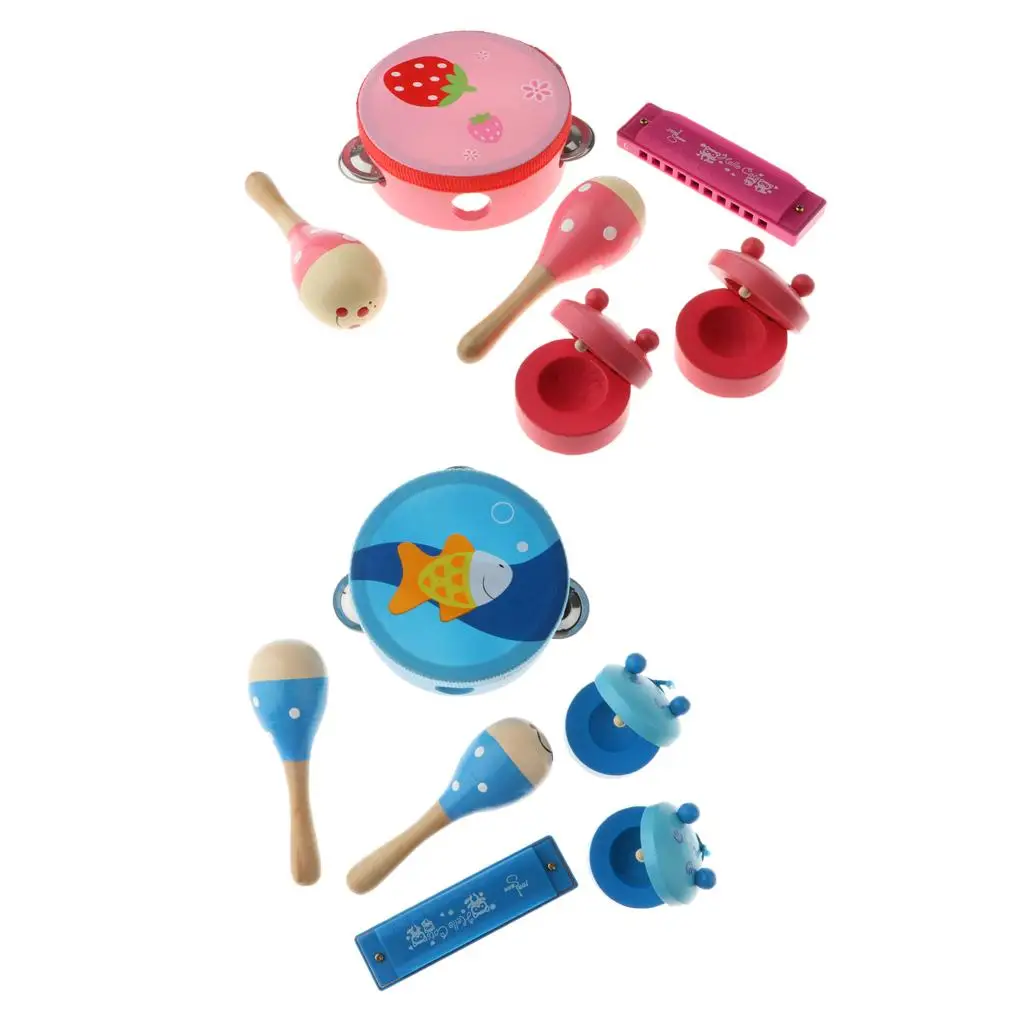 Mini Musical Instrument Sand Hammer /Hand Bell /Rattle Set For  Baby Toy