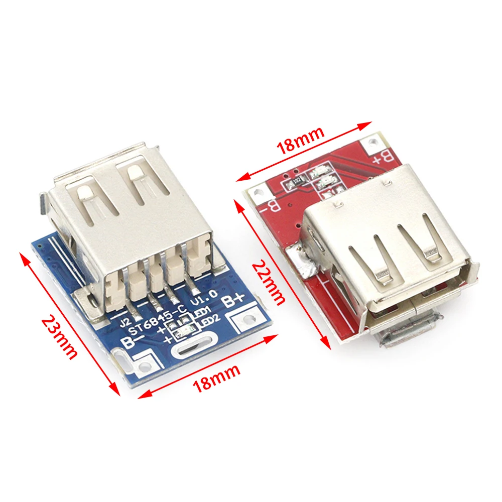 2PCS Step-Up Power Module 5V Boost Converter Lithium Battery Charging Protection 