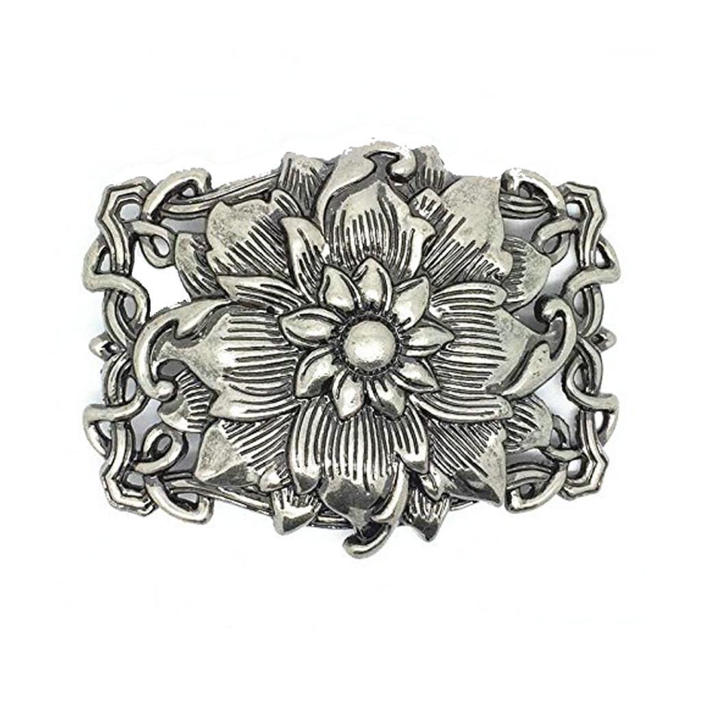 Novelty Metal 3D Lotus Flower Belt Buckle Buddha Rodeo Classic Western Cowboy