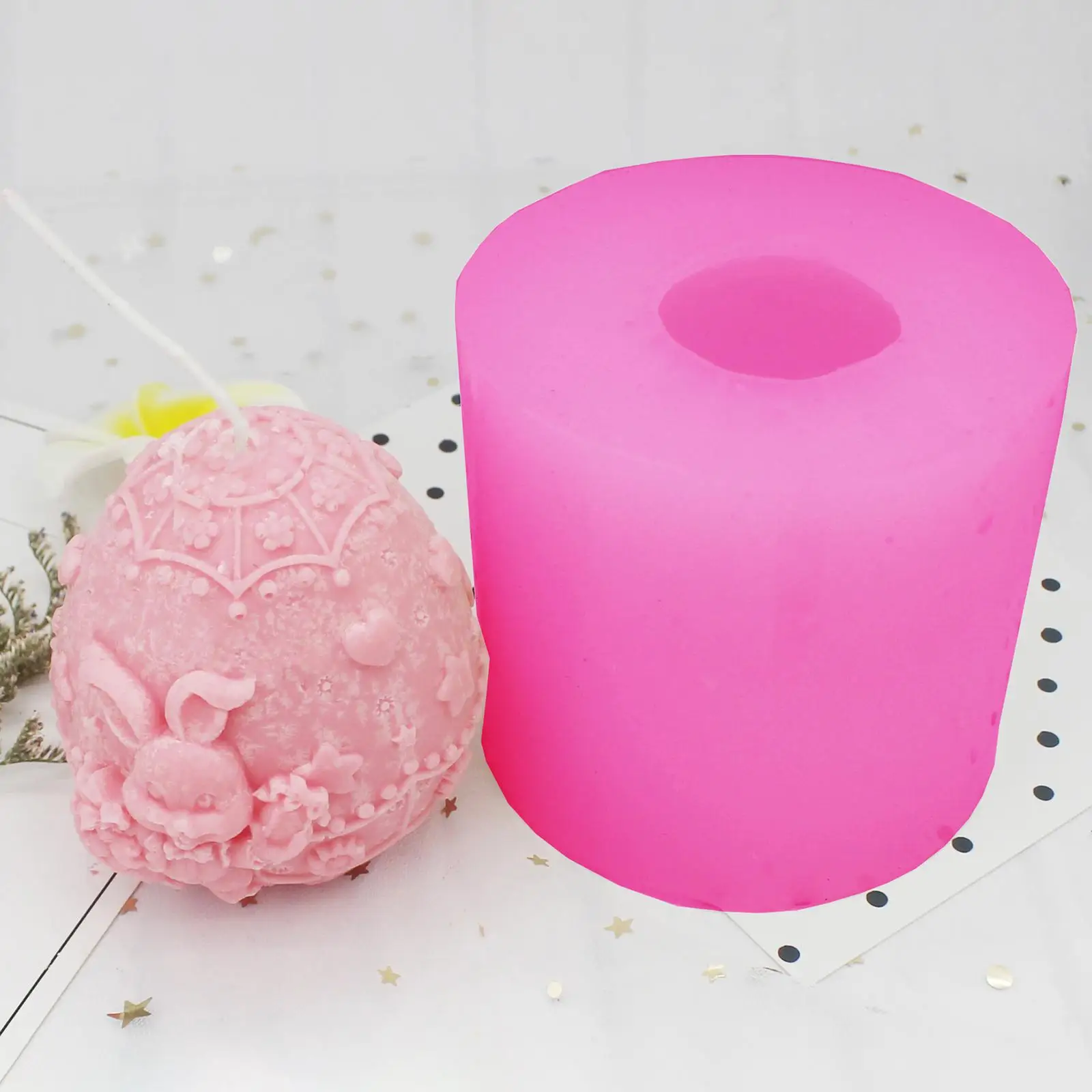 Silicone Candle Mold 3D Easter Egg Mould DIY Clay Resin Candle Making Art