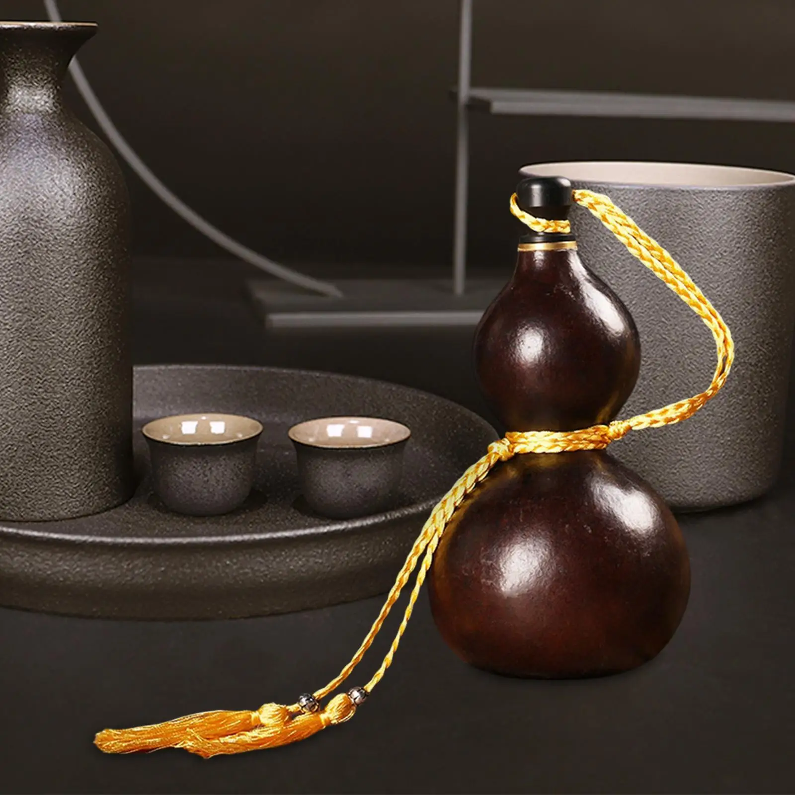Decorative Water Bottle with Lid Gourd Water Bottle for Desk Home Decor