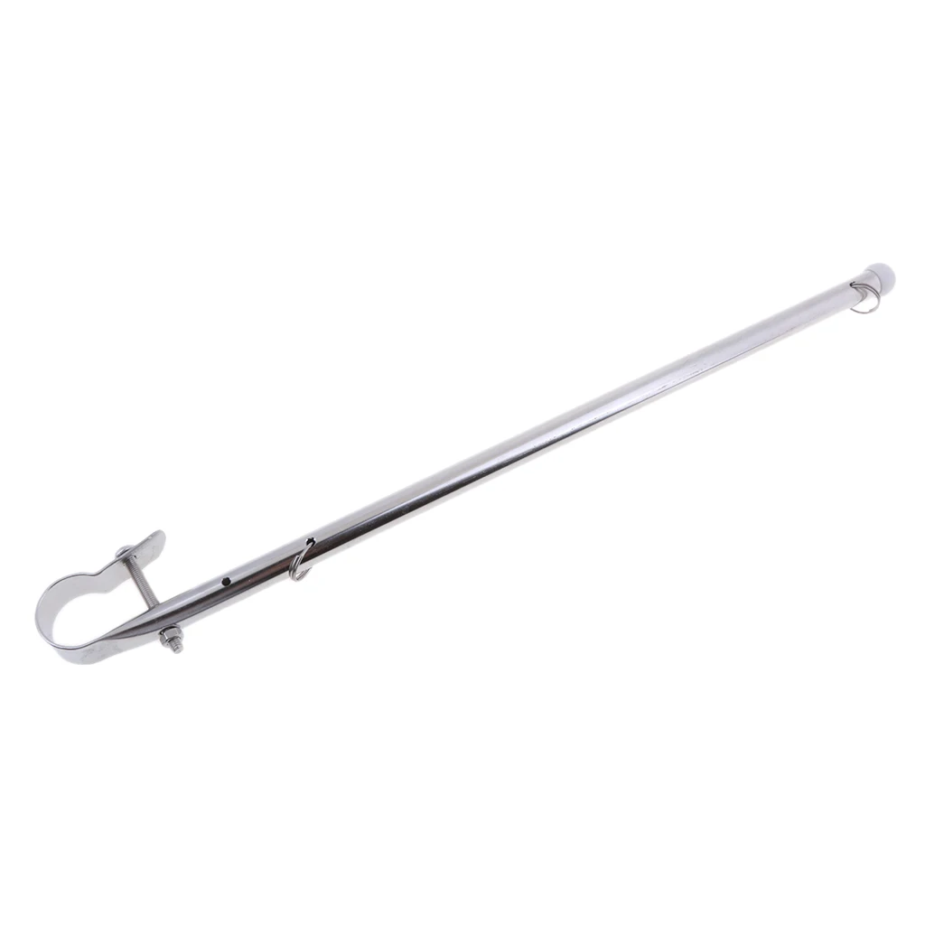 39cm Stainless Steel Marine Flagpole for Yachts Boats - Rail Mount