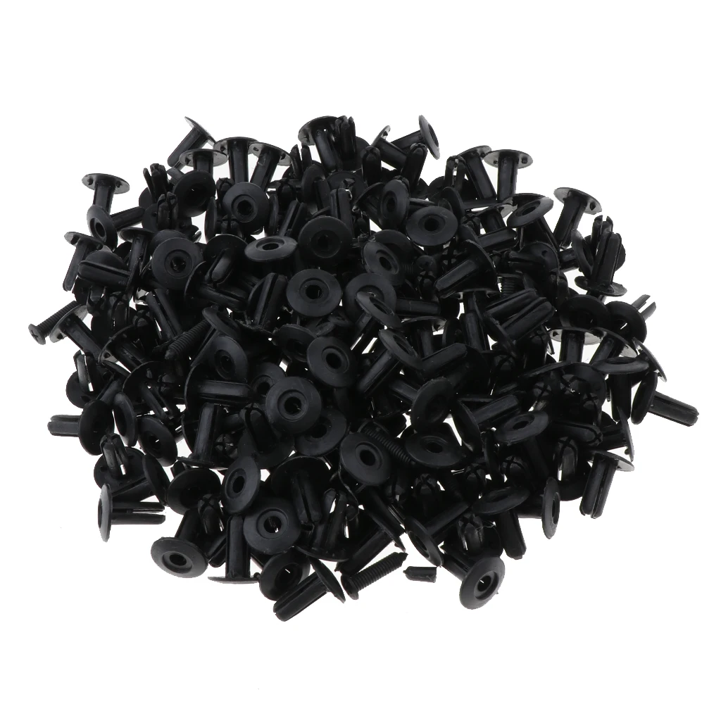 500Pcs Car Plastic Rivets 7mm Hole Dia Fastener  Bumper Push Pin Clip