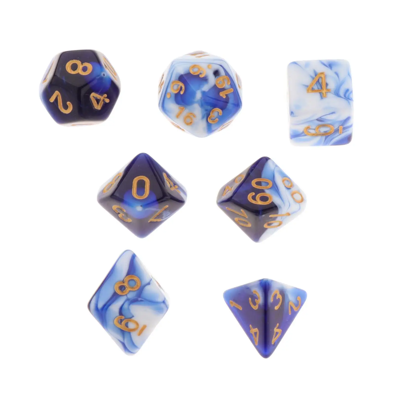 7x Polyhedral Dice Board Games Table Games Party Favors for Dnd Rpg Mtg