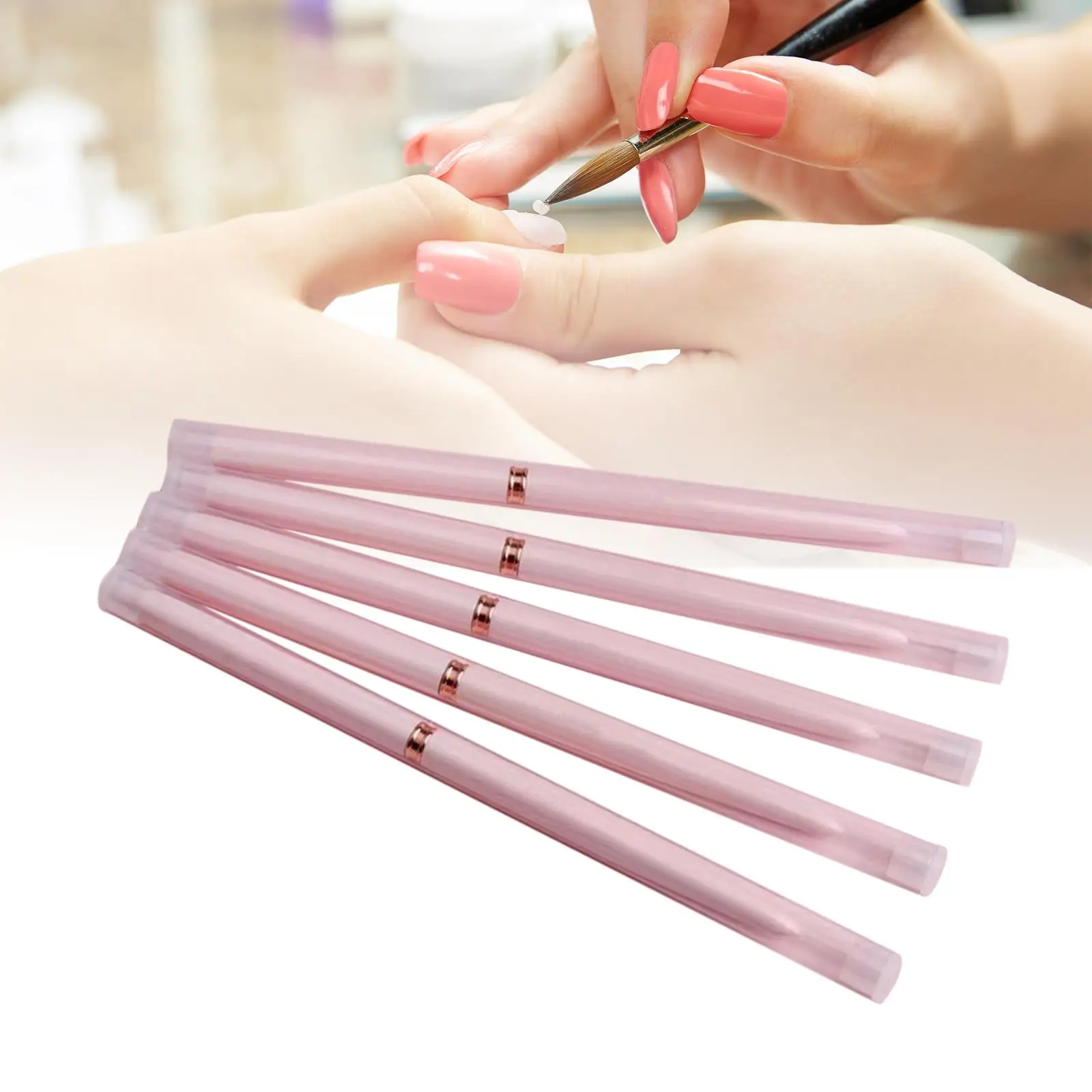 5Pcs Nail Art Brushes Set 4 mm-25mm Nail Drawing Pens for Elongated Lines DIY Professional Design Thin Details Delicate Coloring
