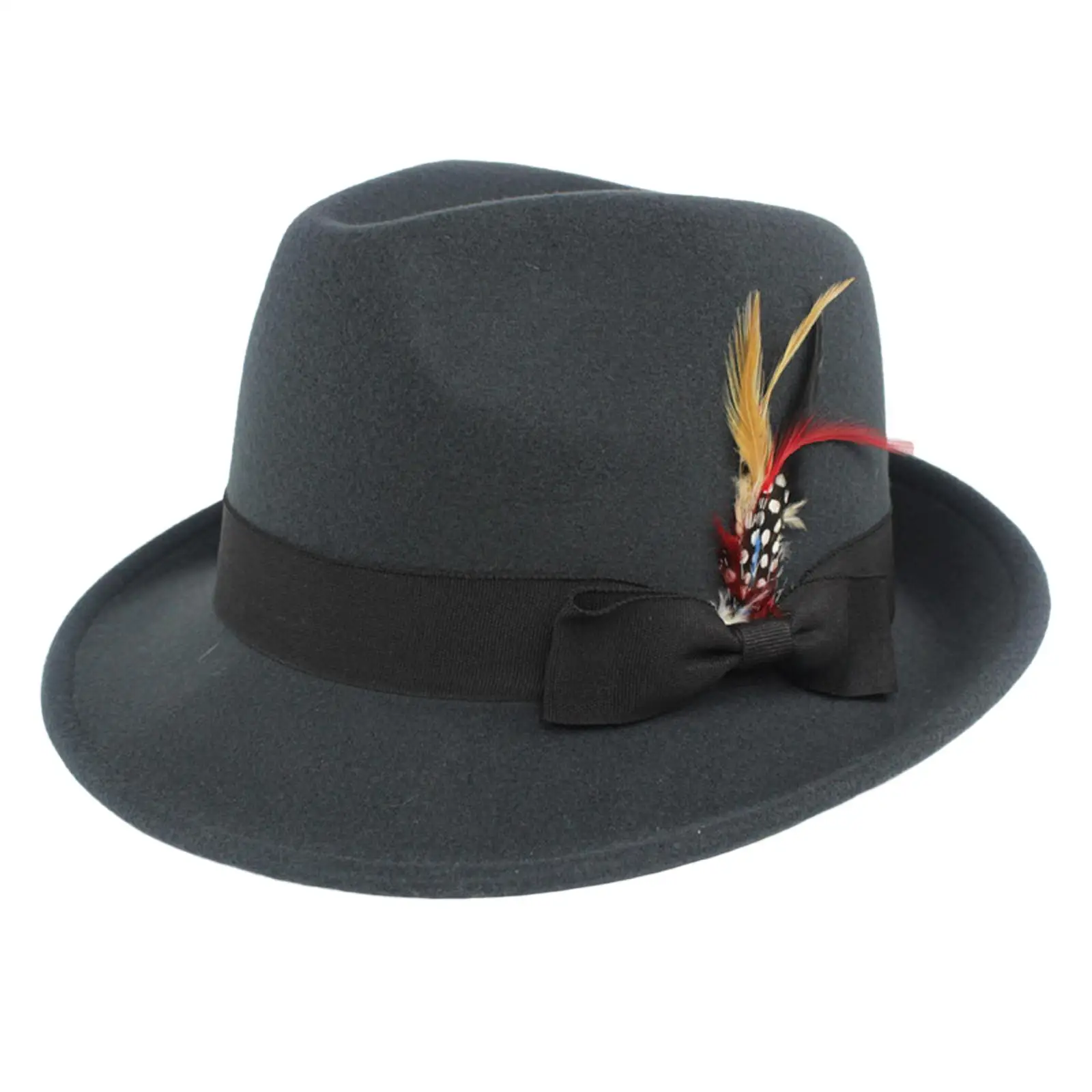 Panama Jazz Top Hat Short Brim Sunhat Photo Props Casual Felt Fedora Hats for Men and Women Dress up Accessories Decorative