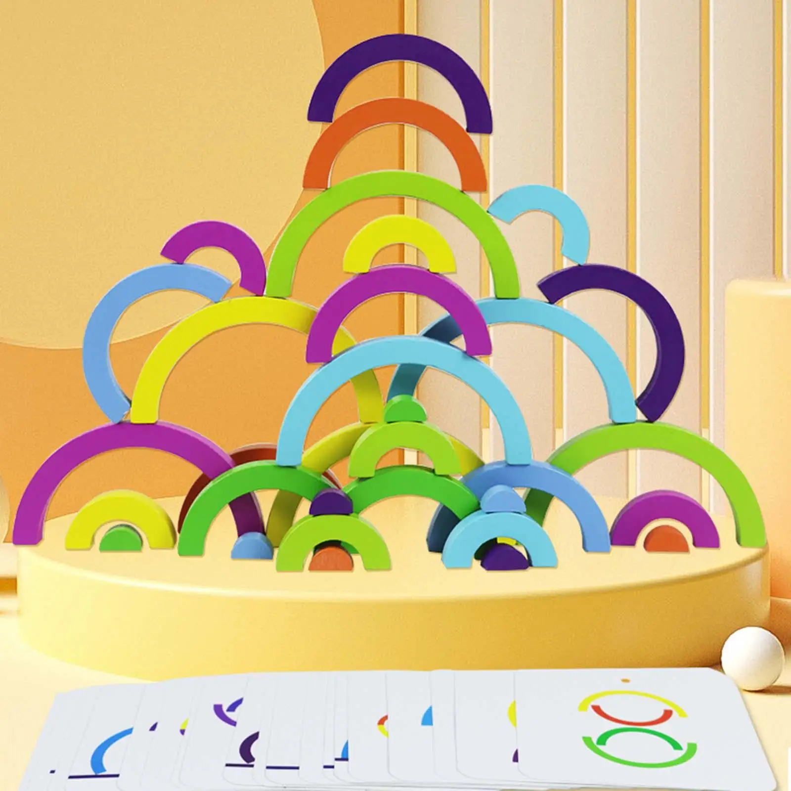 Rainbow Stacking Blocks Enlightenment Cognitive Holiday Gifts for Children