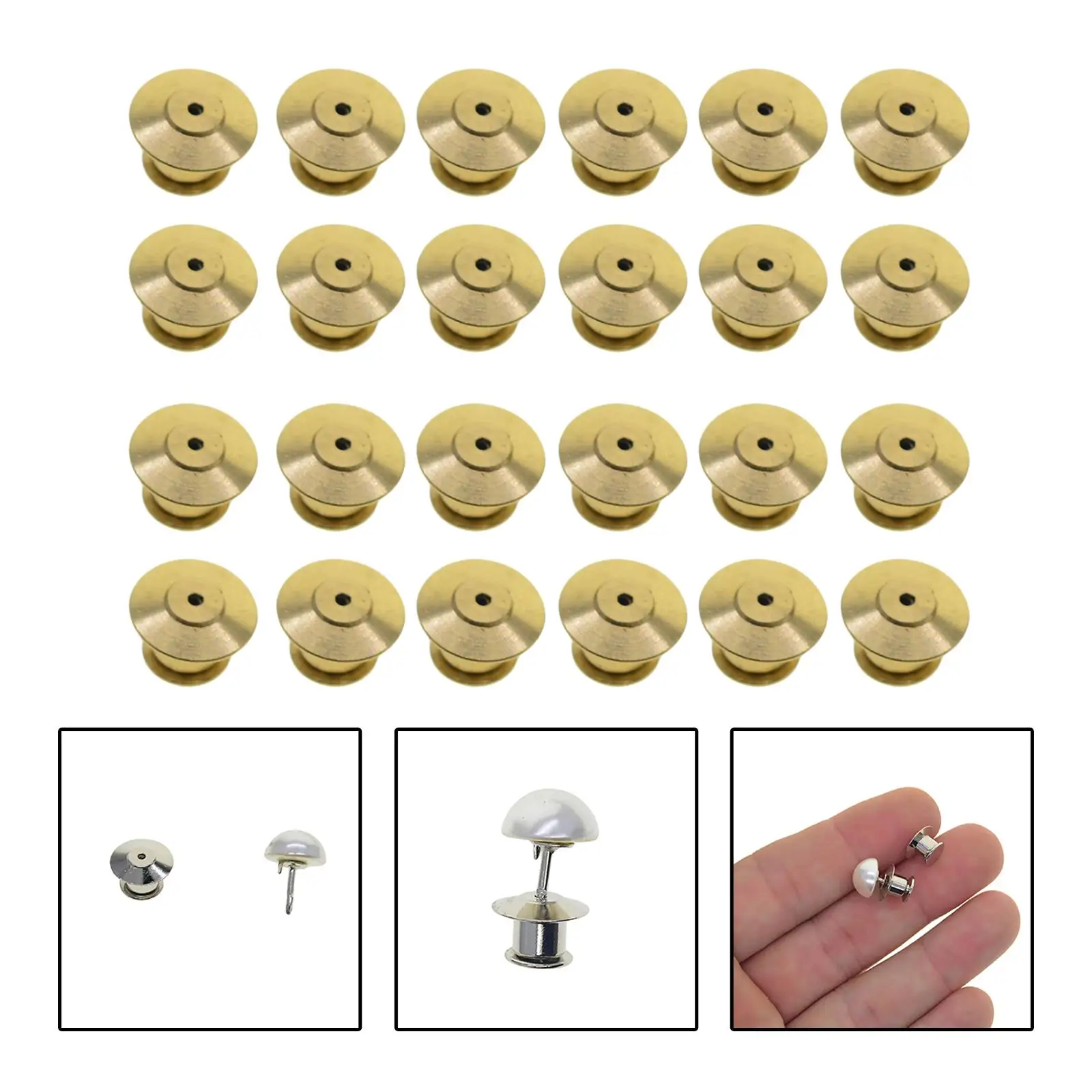 24Pcs Pin Backs Locking Pin Keepers Backings for Uniform Badges