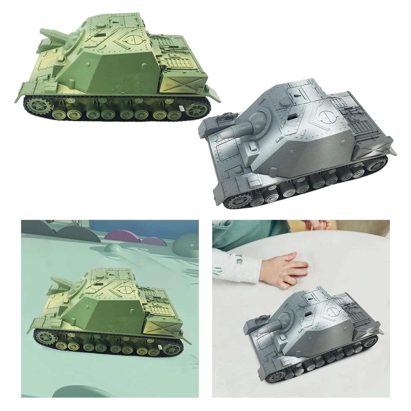 Simulation 1/72 4D Assemble Tank Sand Table Decor Armored Vehicle Toy Tank for Kids