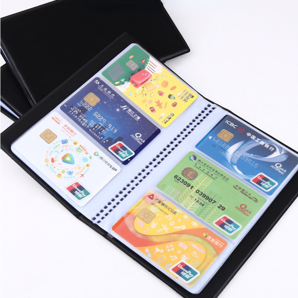 Portable120/160/180/240/300 Karten Leder Business Name ID Kreditkarteninhaber Keeper Organizer Buch Bankkartenetui Halter – Detail 1