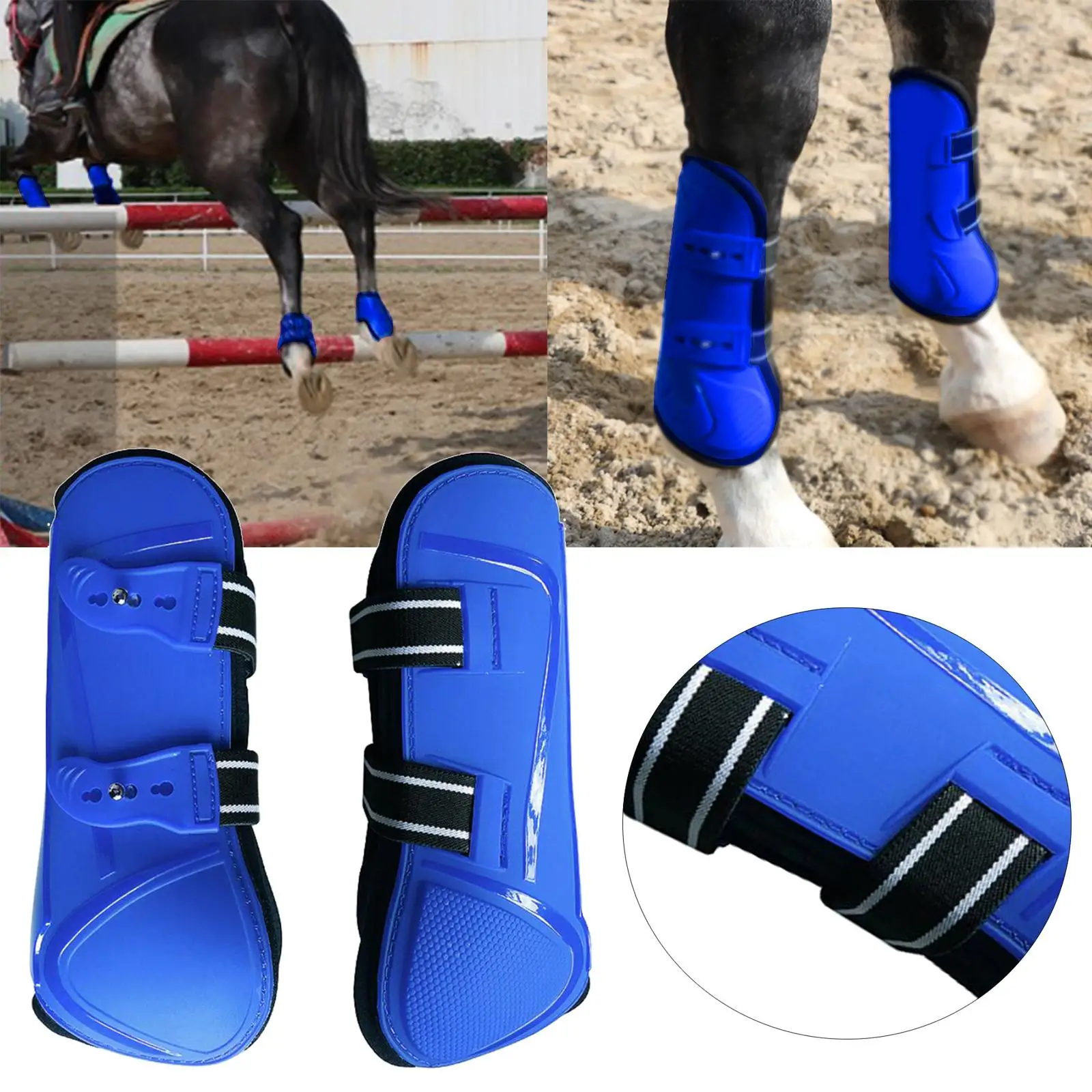 1  Tendon Boots, Adjustable Horse Leg Boots, Shockproof Horse Boots for Riding Jumping Protection Equestrian Equipment