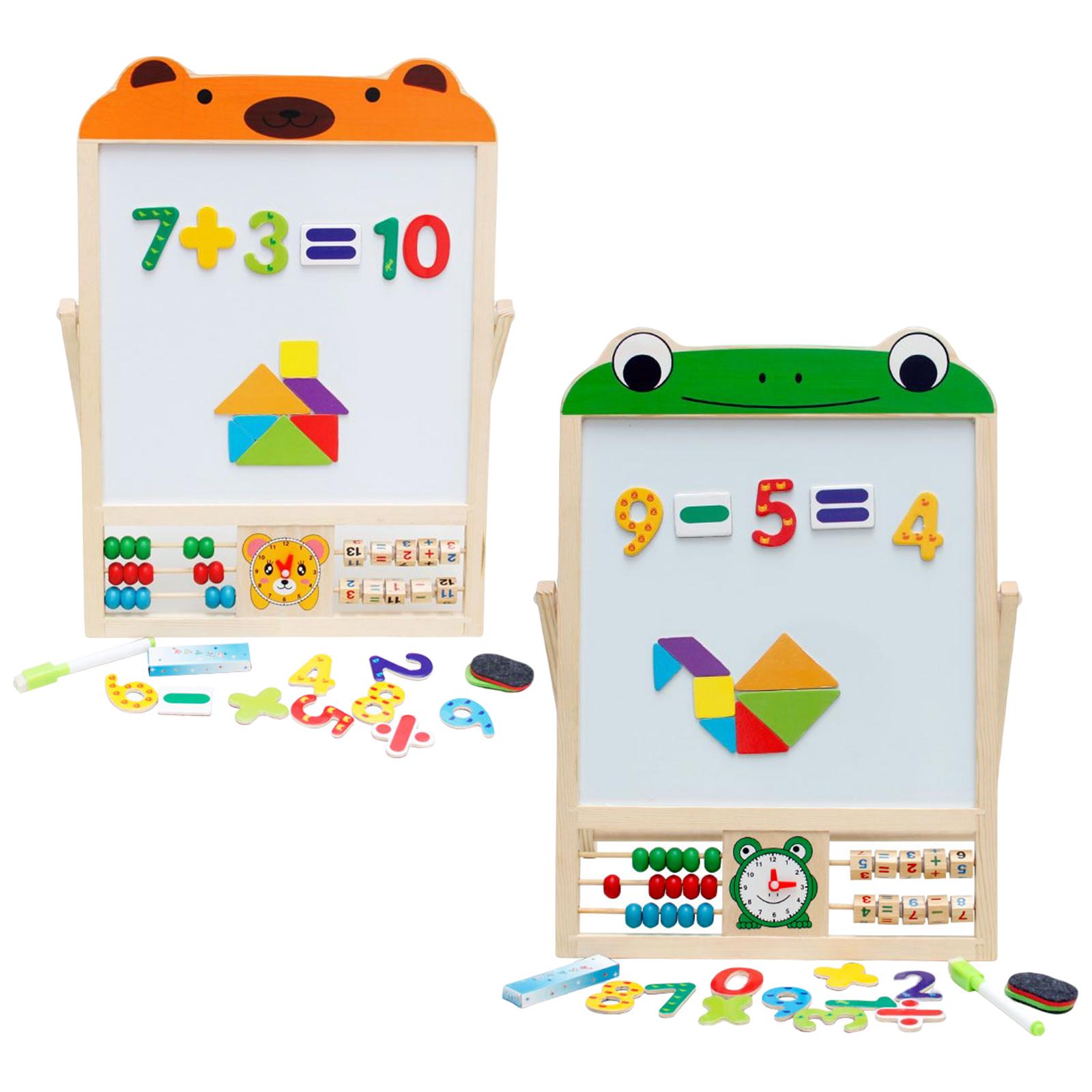 Double Sided Drawing Board Art Easel Jigsaw Puzzle Toys Whiteboard Chalkboard for Boys Girls Toddlers Age 3 4 5 6 Years Old Kids