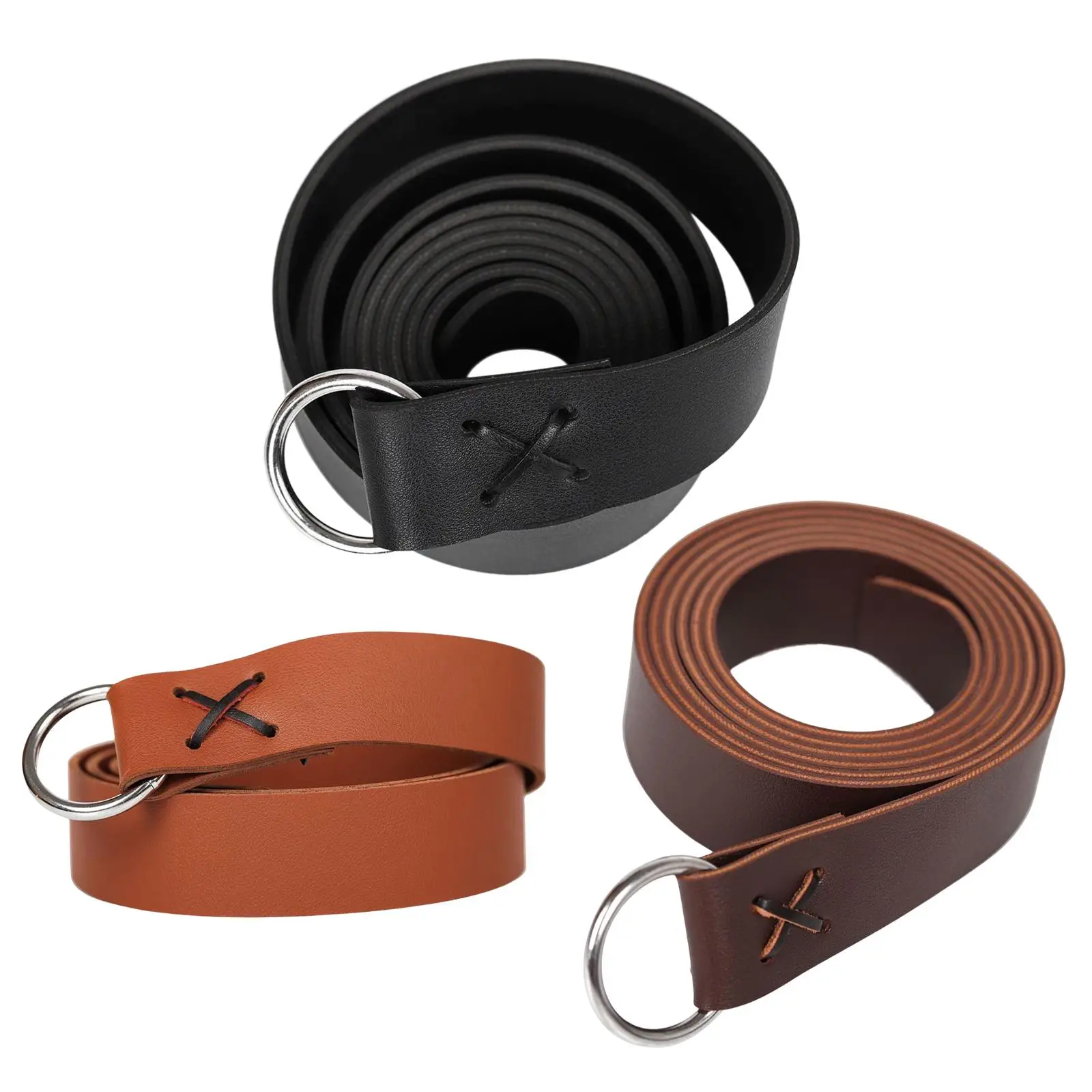 Leather Medieval Belt Costume Accessories Waistband Viking Belt for Halloween Stage Performances Medieval Events Decoration