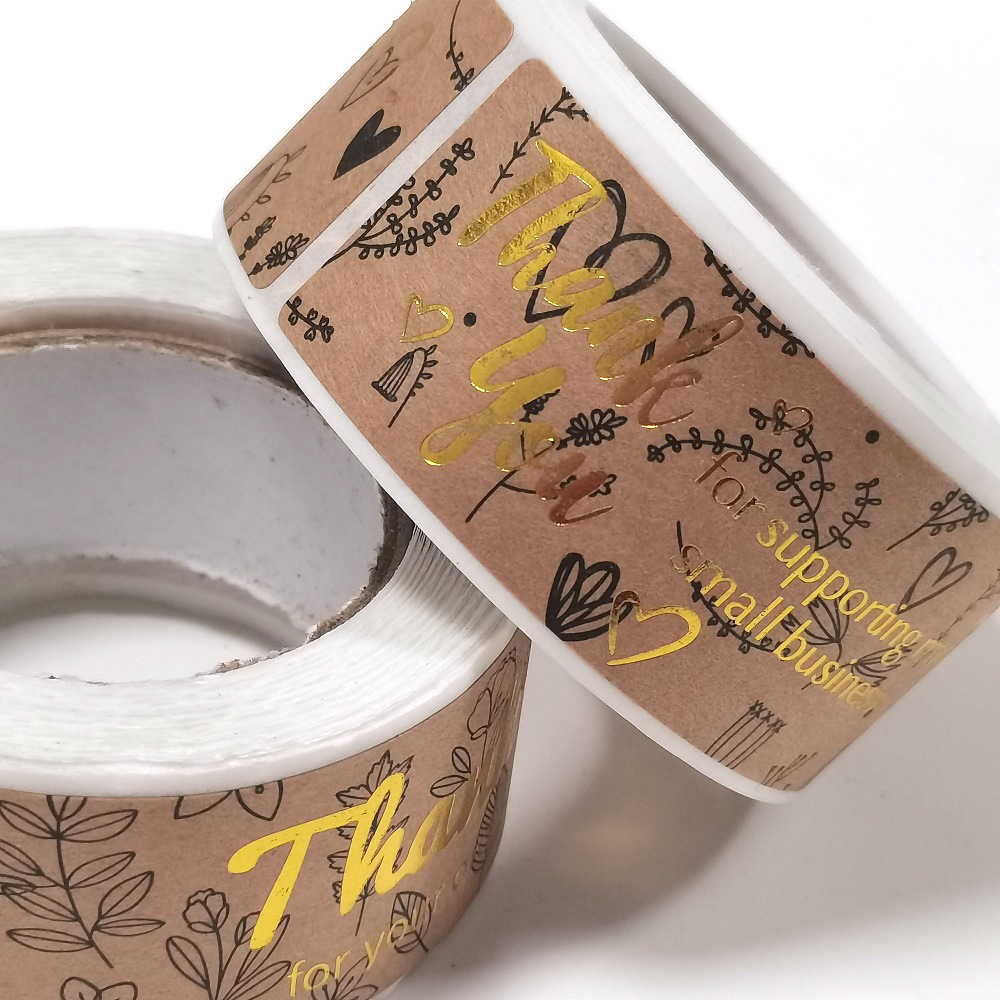 120 stücke blume danke für Ihre Bestellung kleines Geschäft Goldfolie Aufkleber Geschenk box versiegelt Etikett Party Dekoration Festival-Paket – Detail 12