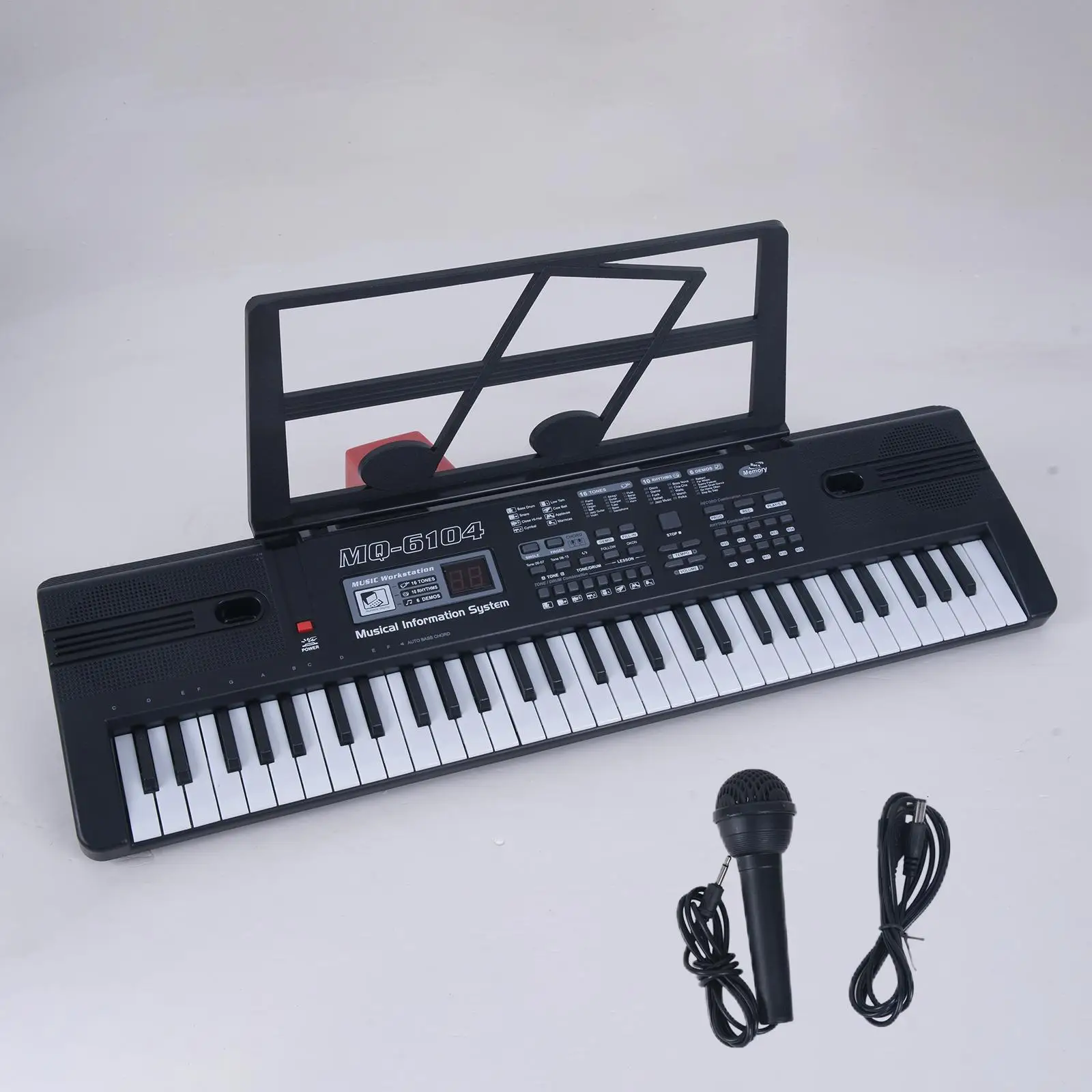 Electronic Piano Keyboard Portable Music Keyboard Instrument with Micorphone with Music Stand Birthday Gift for Kids