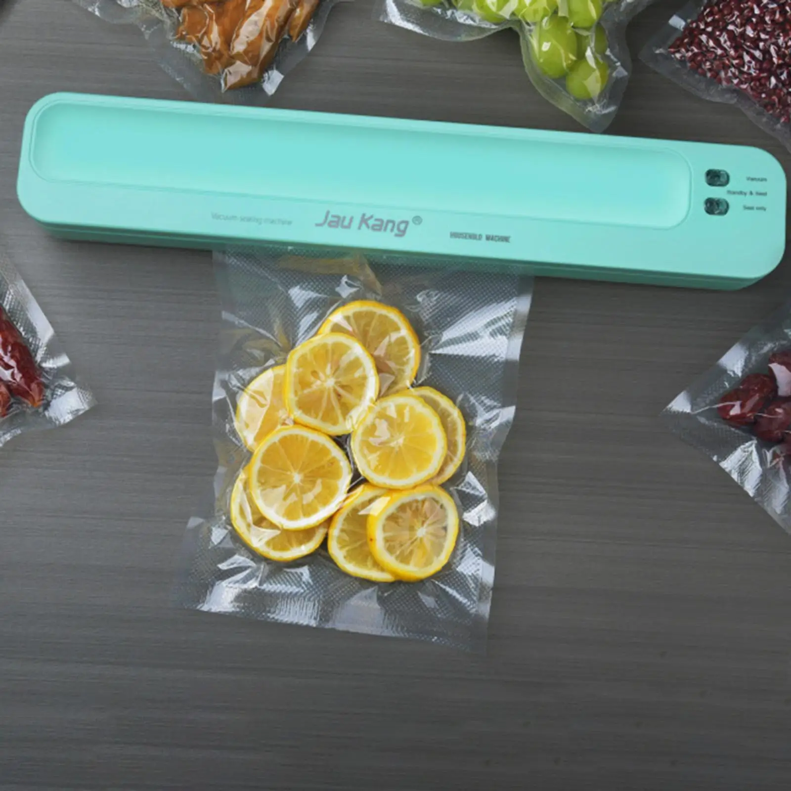 Compact Vacuum Sealer with 10 Bags Packaging Sealer Food Vacuum Sealer for Fruits Snacks Bread