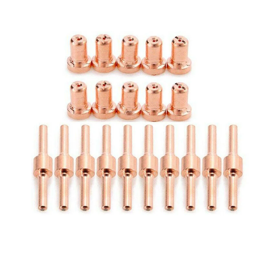 20/40/60pcs Consumables Red Copper Extended Long Tip Electrodes and Long Nozzles For PT31 LG40 40A Air Plasma Cutter flux core wire