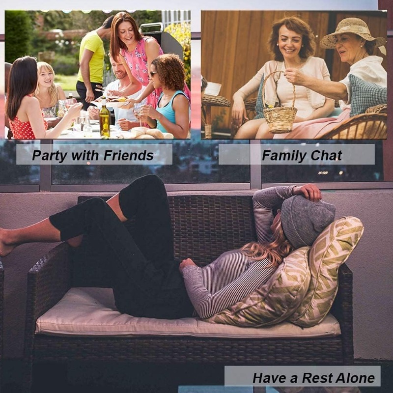 Description Picture 5 of itemOutdoor Patio Furniture Sets 4 Pieces Patio Set Rattan Chair Wicker Sofa Conversation Set Patio Chair for Backyard Lawn Porch P