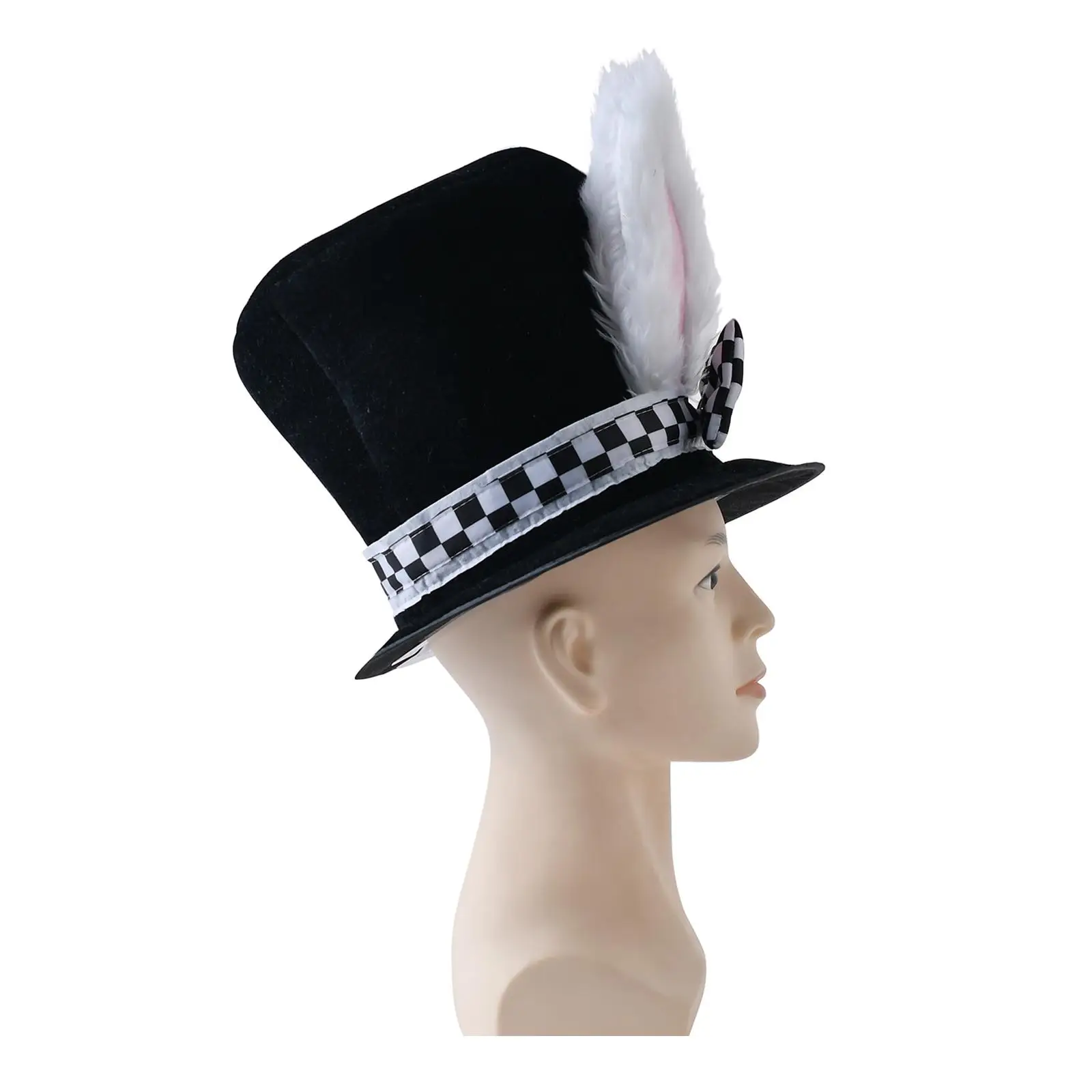 Man Velvet Bunny Ear Top Hat Cute Seasonable Hand Wash Dress up Hat Easter Bonnet Fun Novelty Holiday Hat ,One Size Fits All