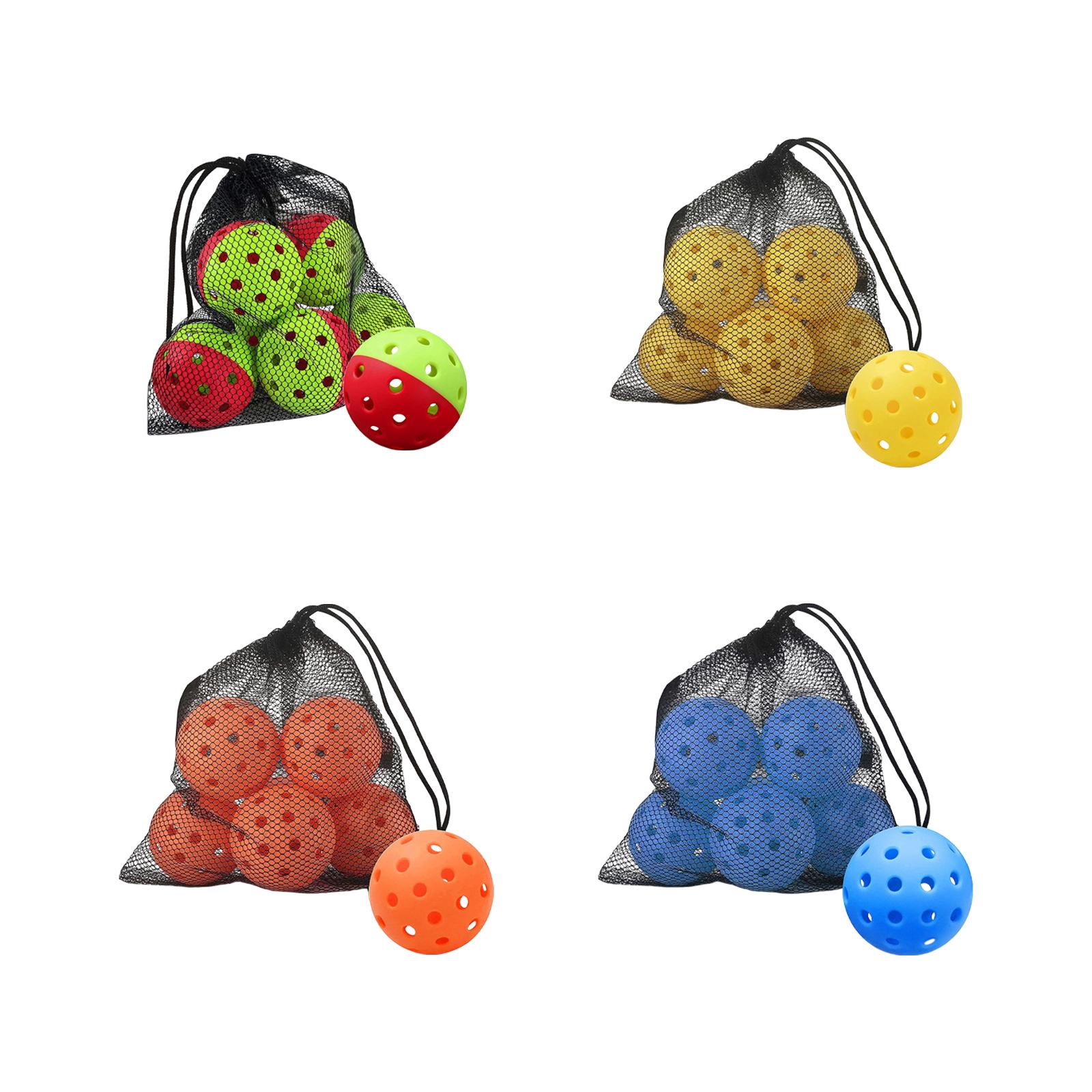 6Pcs Pickleball Balls 74mm Outdoor Pickle Balls for Professional Perfomance