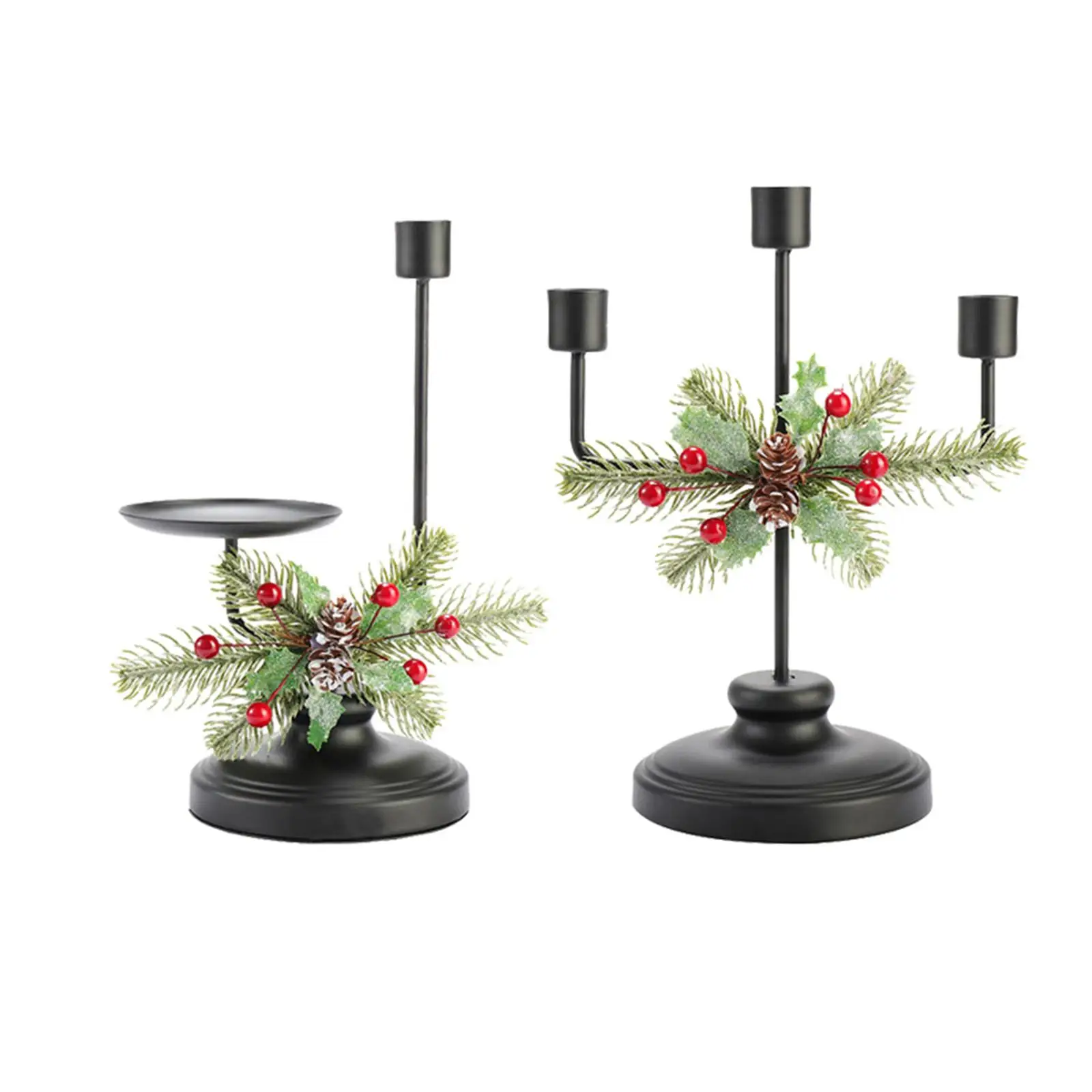 Christmas Candle Holder Candle Stand Metal Candlestick for Home Holiday Wedding Decor