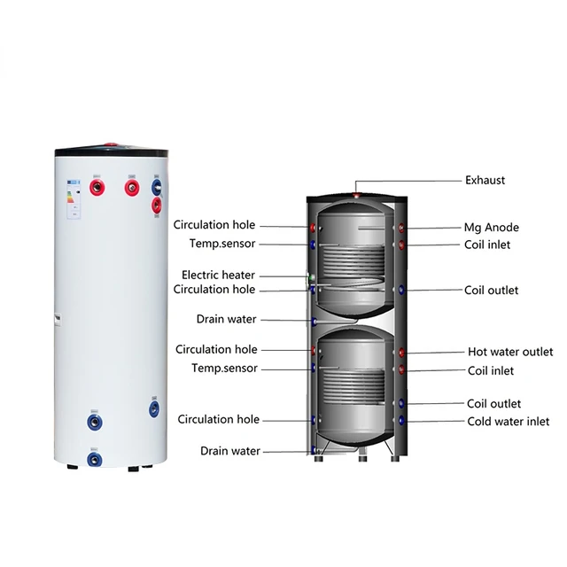 家庭やホテル用の2つのin 1加熱装置,エナメル質cepadlo加熱,200-600lタンクとバッファタンクを備えたエアソース機器  AliExpress