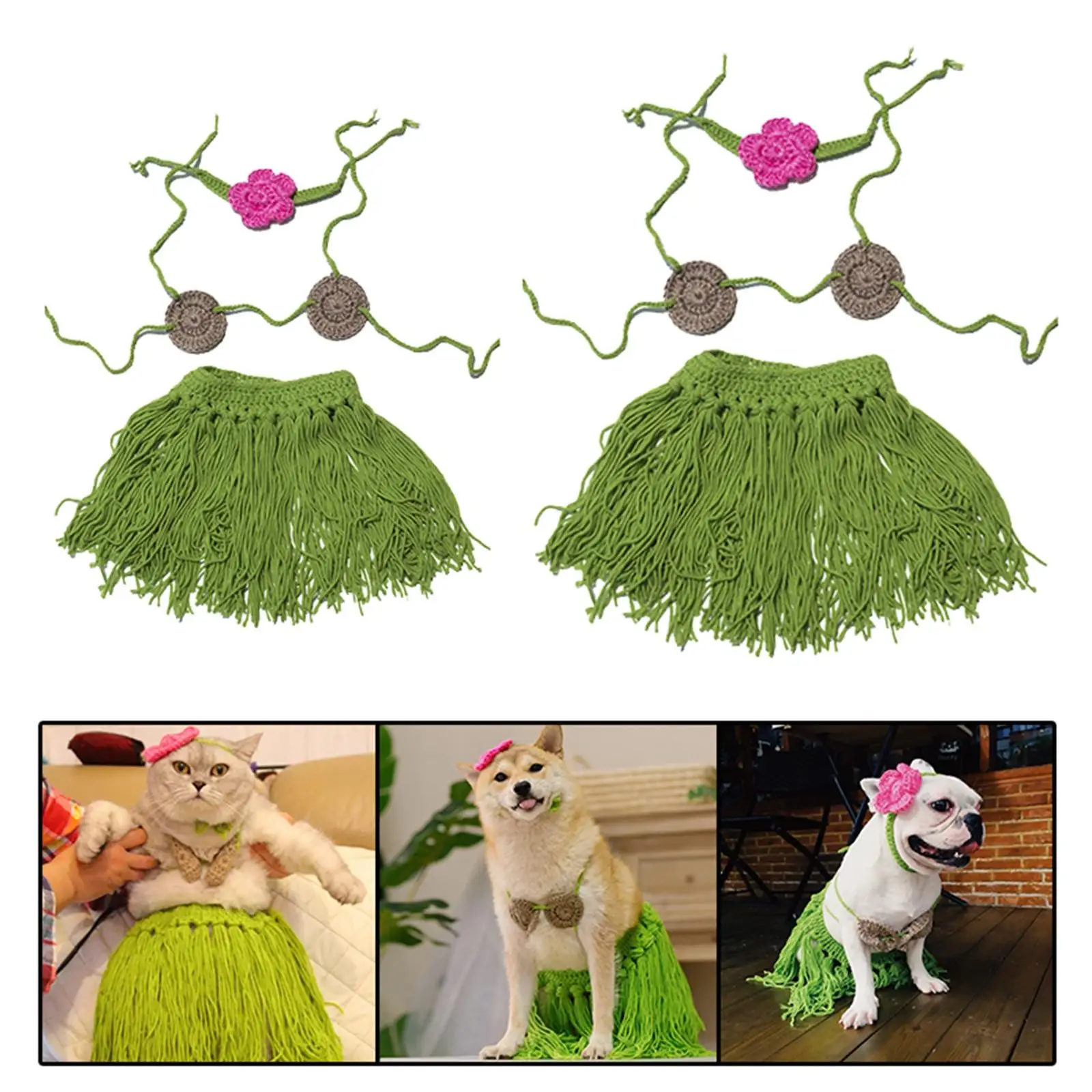 3 Pieces Pet Cosplay Costumes Cat Dog Photo Props Clothing Suit for Holiday