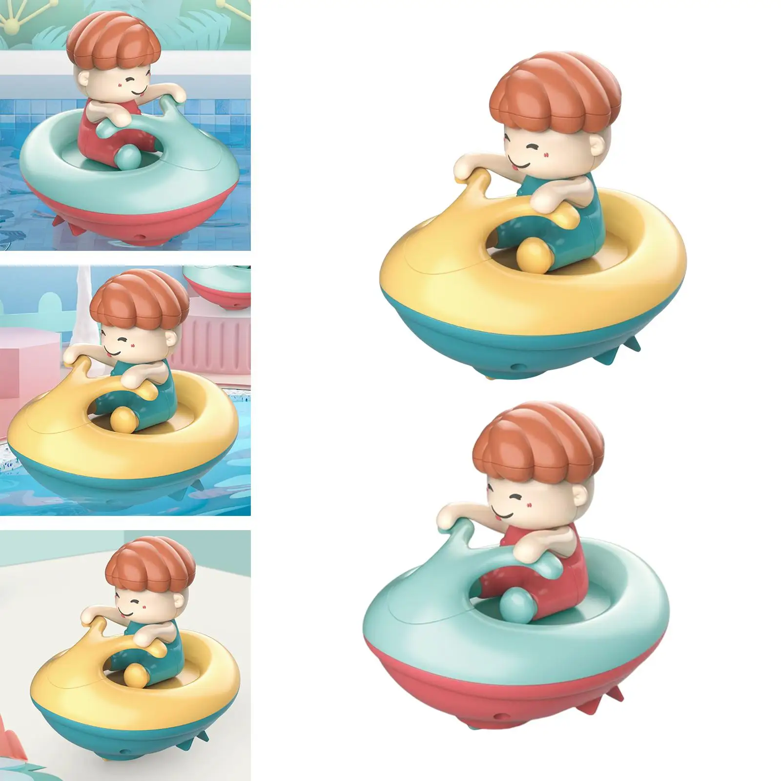  Bath Toy Surf Boat,  Games Clockwork Simulation No Battery Needed for Toddlers Gifts Swimming Pool 