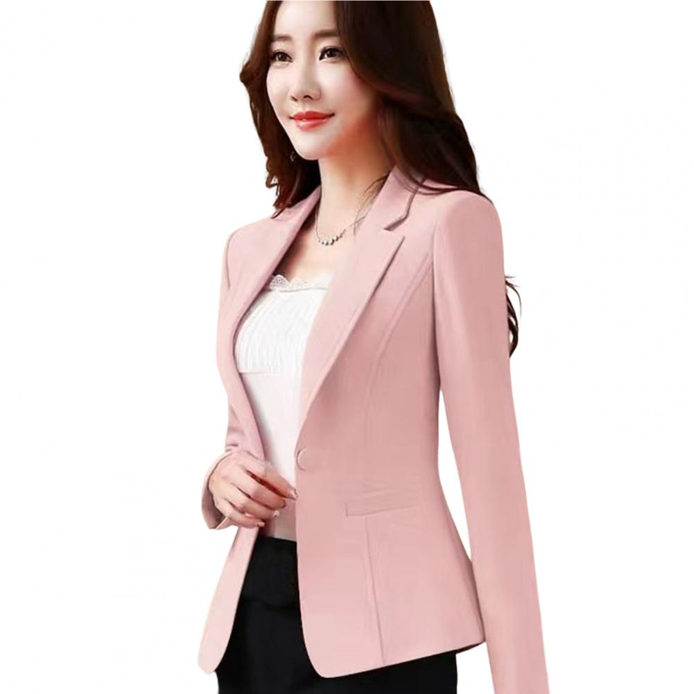 Title 11, Female Korean Casual Short Single Button Blazer...