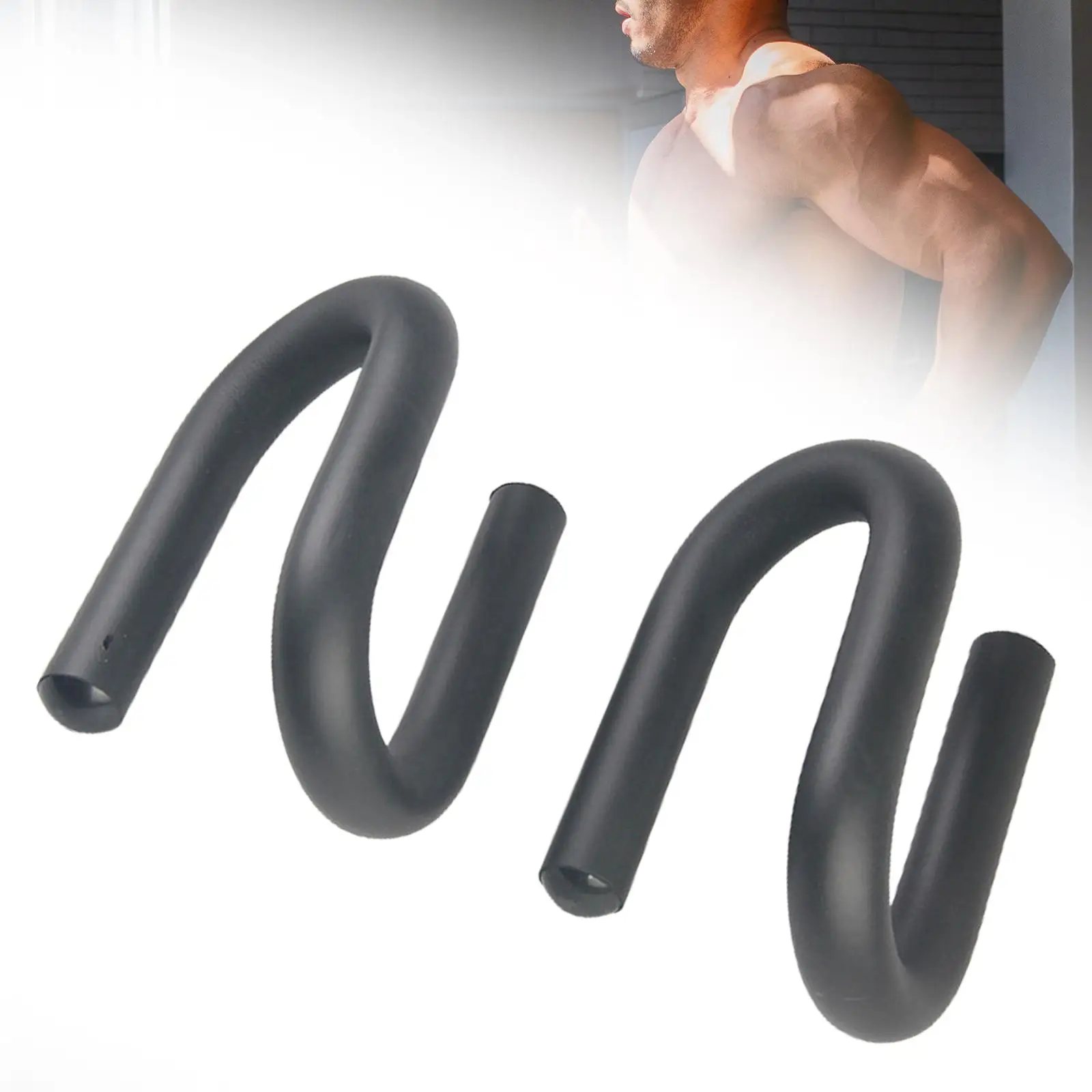 S Shape Push up Bar for Floor Metal Sponge Grip Equipment Steel Pipe Push up Rack for Home Gym Strength Training Workout