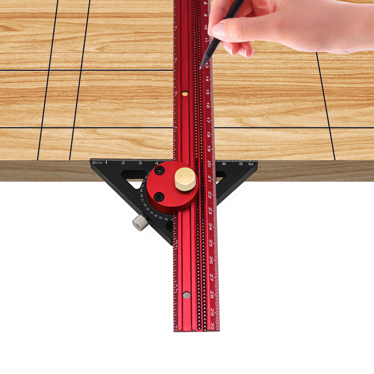 Carpenty Präzisions schreiber Lineal carpenty Aluminium T-Typ Linie Zeichen loch Lineal Holz bearbeitung quadratisches Layout Markierung lehre – Detail 2