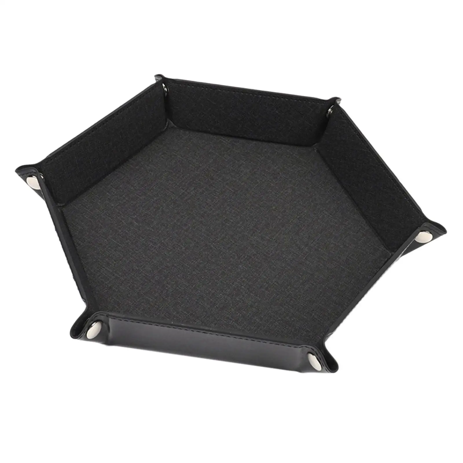 Hexagonal Dice Tray Wearable Multifunctional Double Sided Box Folding Dice Rolling Tray for Snacks Stuff Keys Candies