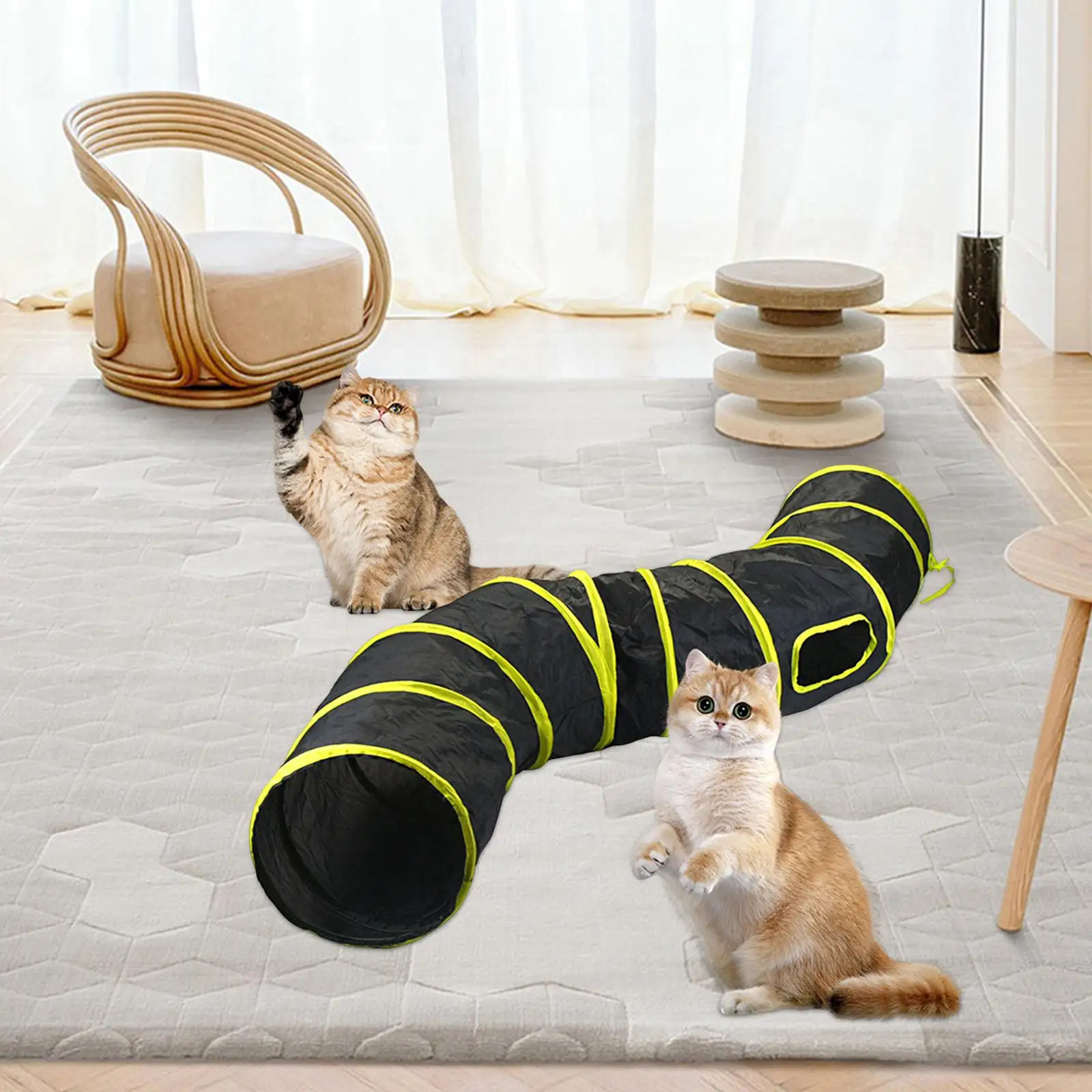 Collapsible Cat Tunnel Crinkle Paper Foldable for Indoor Cats Cat Playing Tunnel Cat Tube for Puppy Cats Small Dogs Outside