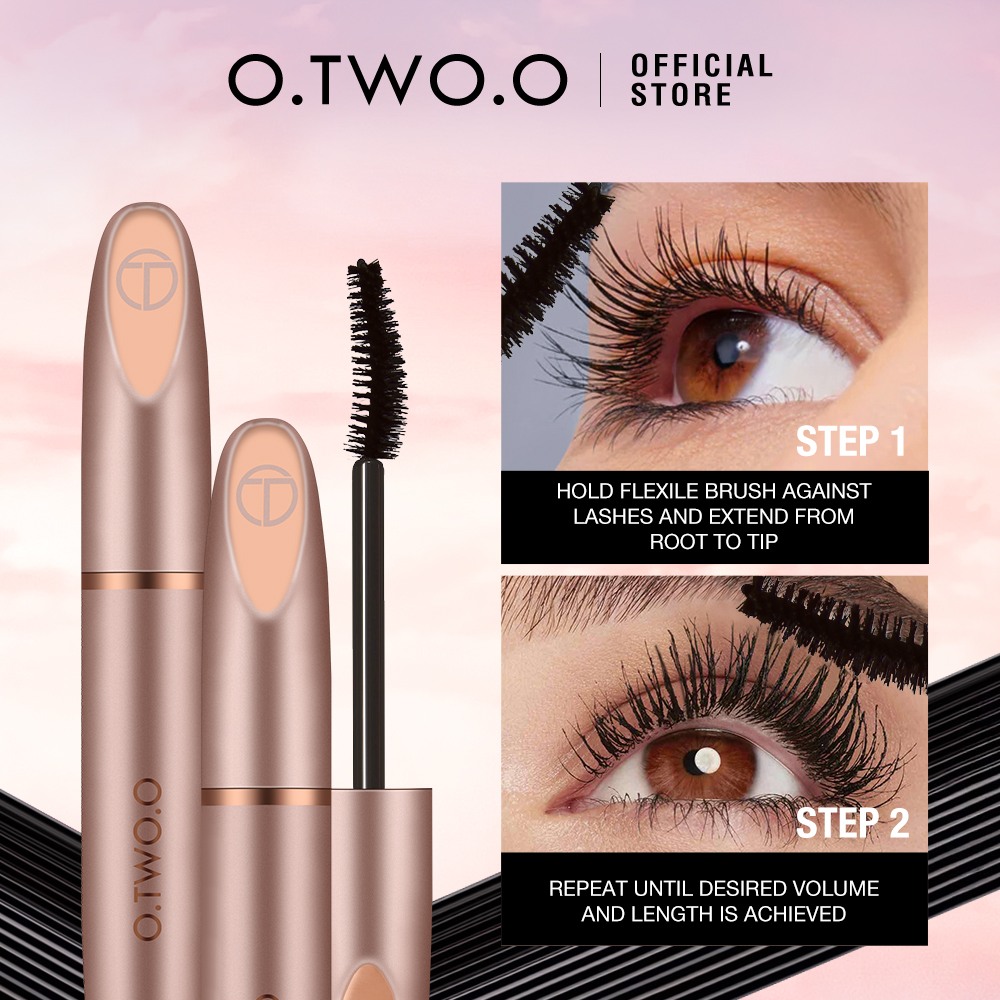 Best of O.TWO.O Black Mascara Lengthens Eyelashes Waterproof Long-lasting 4D Silk Fiber Mascara Lash Extension Cosmetics Makeup Reviews & Tips