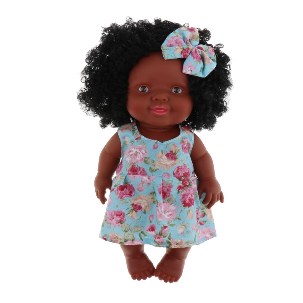 11 Inch African American Baby Black Doll, Lifelike Silicone  Newborn Baby