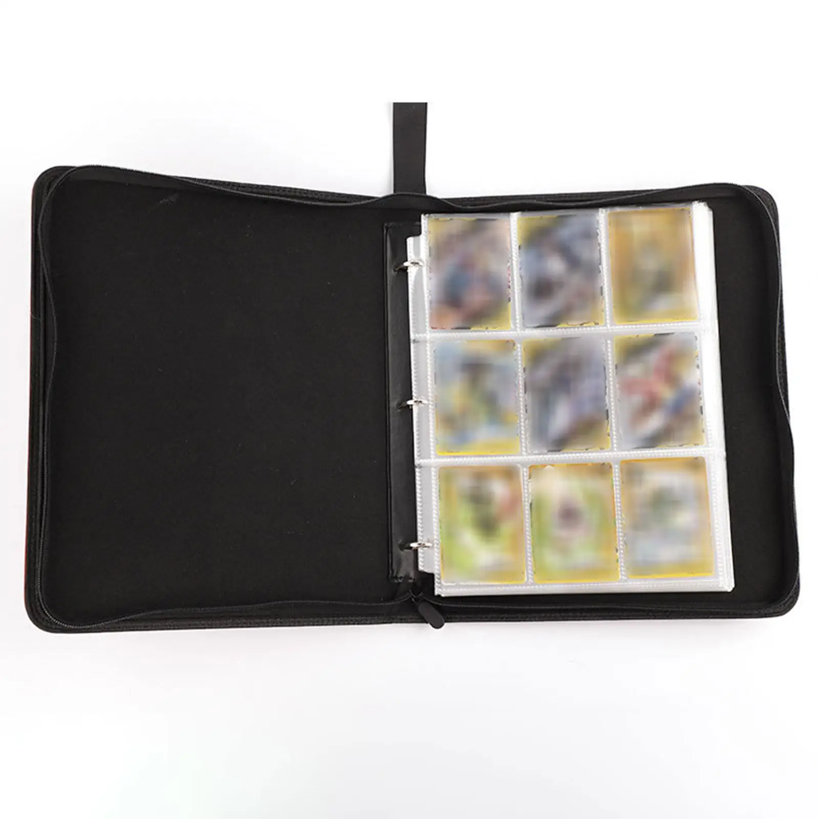 Trading Card Carrying Binder Card Holder Folders for Game Cards Sports Cards Single Pocket 9.8cmx7.2cm Card Storage Case Black