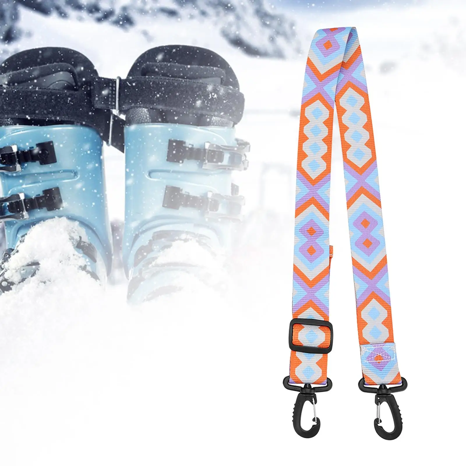 Ski Boot Strap Adjustable Snowboard Boot Carrier Strap for Skiing Bags Equipment