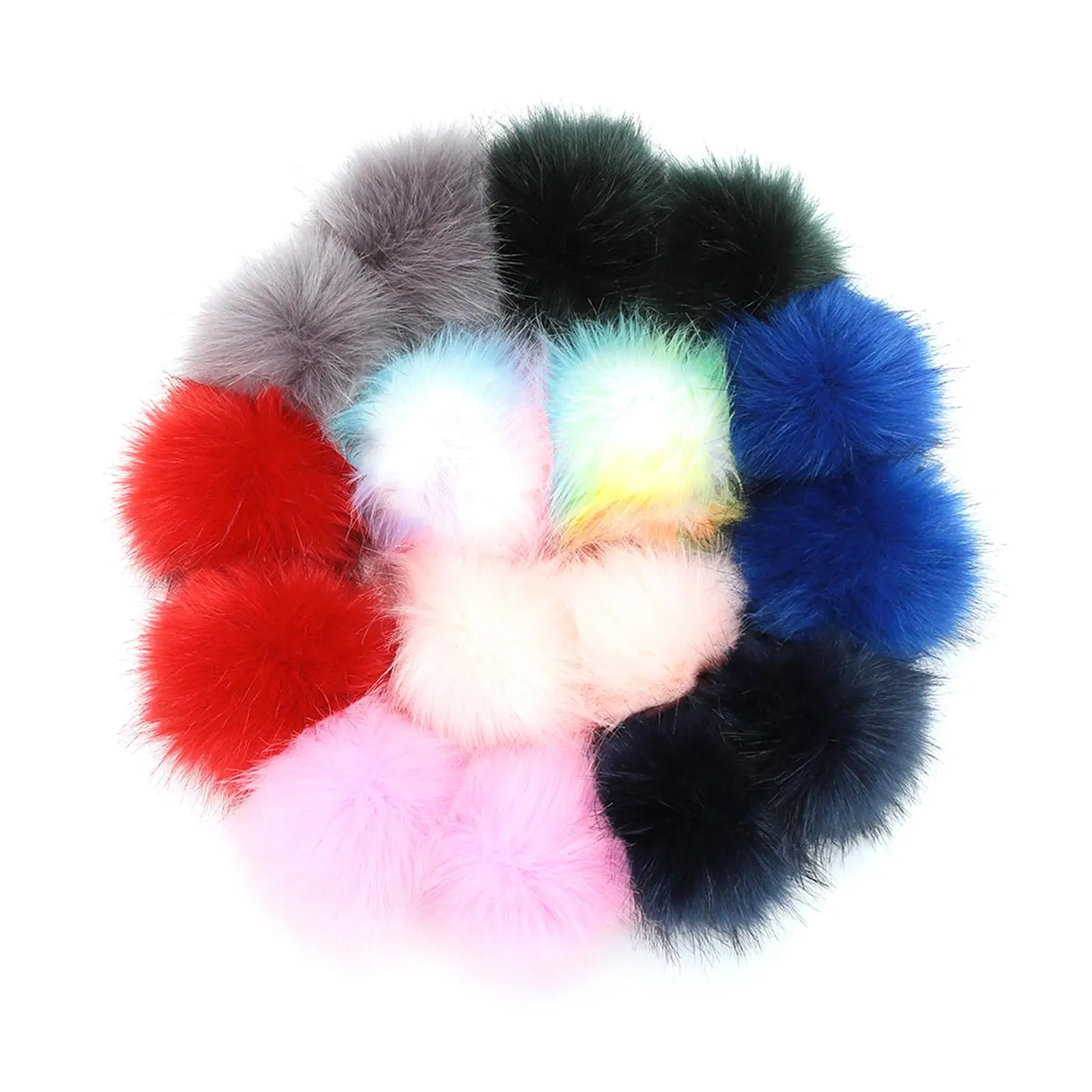 16 Pieces Multicolor Pom Poms Crafting Soft Arts DIY Knitting Beanie Hats Kids Toy Assorted for Clothing Handmade Decorations