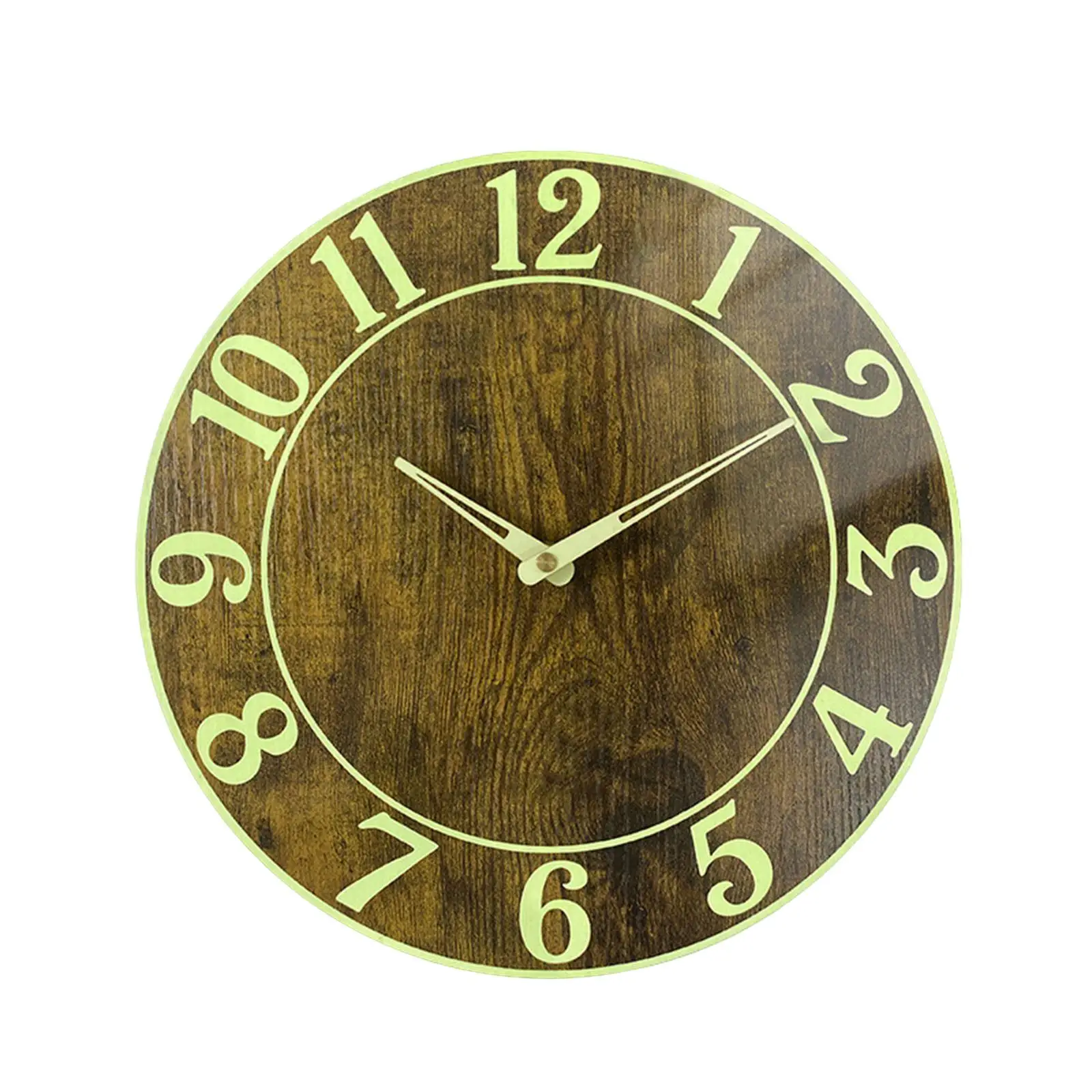 Luminous Wall Clock Non Ticking Round Night Lights Decorative Creative Wooden Clock for Hotel Bedroom Living Room Gift Kitchen