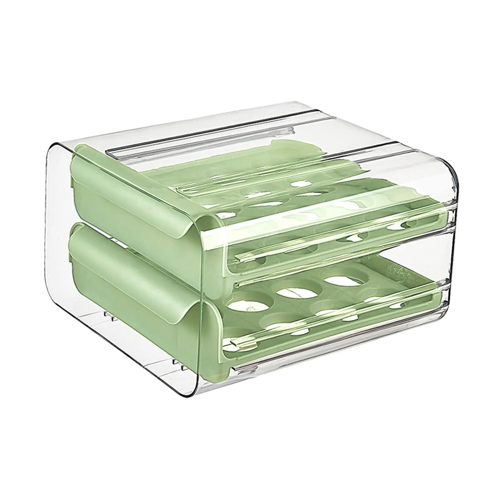 Egg Holder 32 Grid Stackable Fridge Egg Drawer Organizer Drawer Egg Fresh Storage Box for Cabinet Fridge Cupboard Countertop