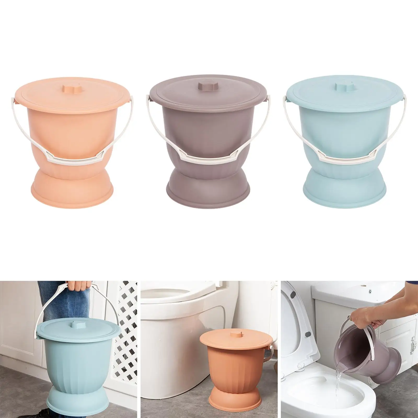 Household Spittoon with Lid Thickened Chamber Pot Urinal Night Pot for Kids Adults Woman Elder Children