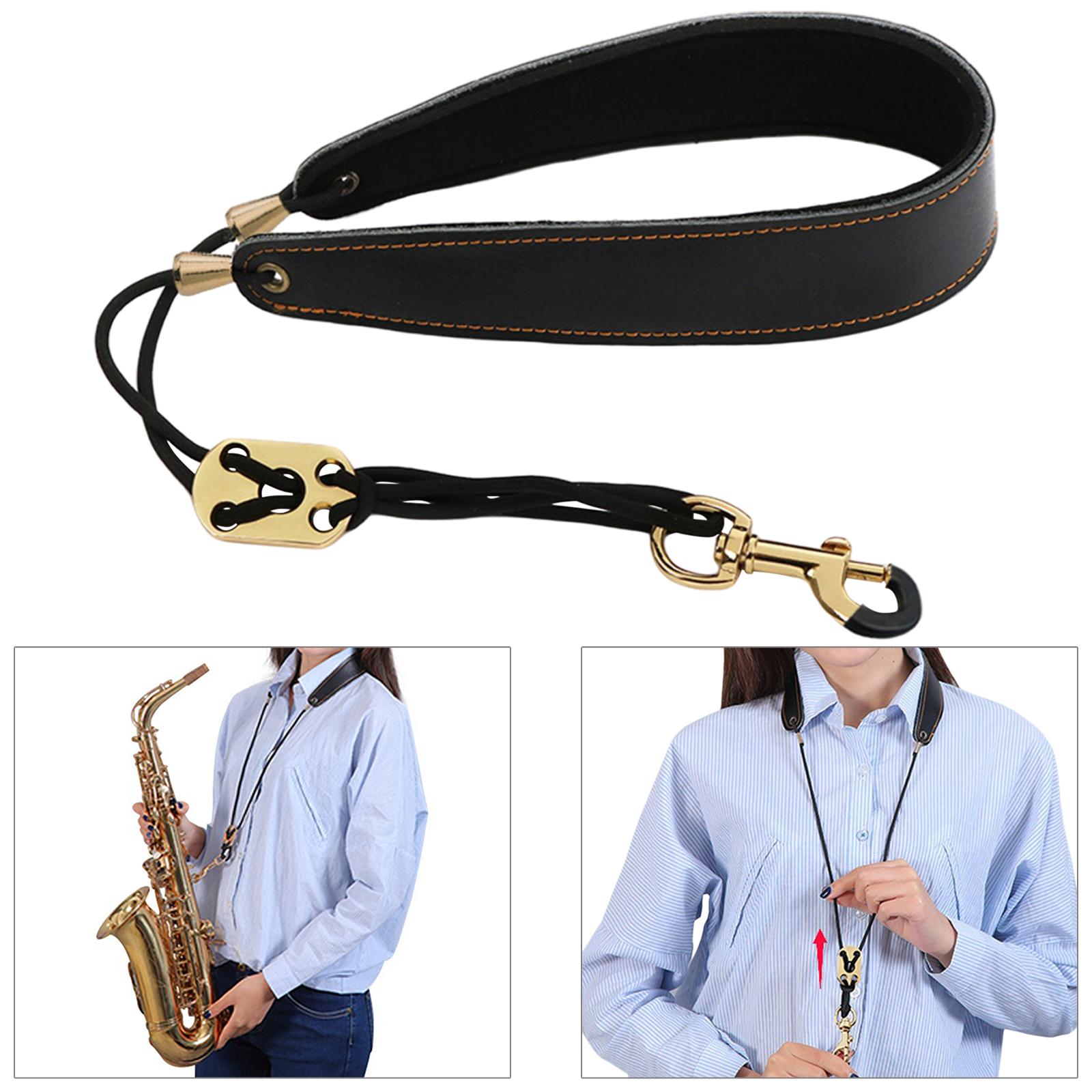 Professional Saxophone Neck Strap Leather Padded Comfortable for Alto Saxophone Tenor Saxophone