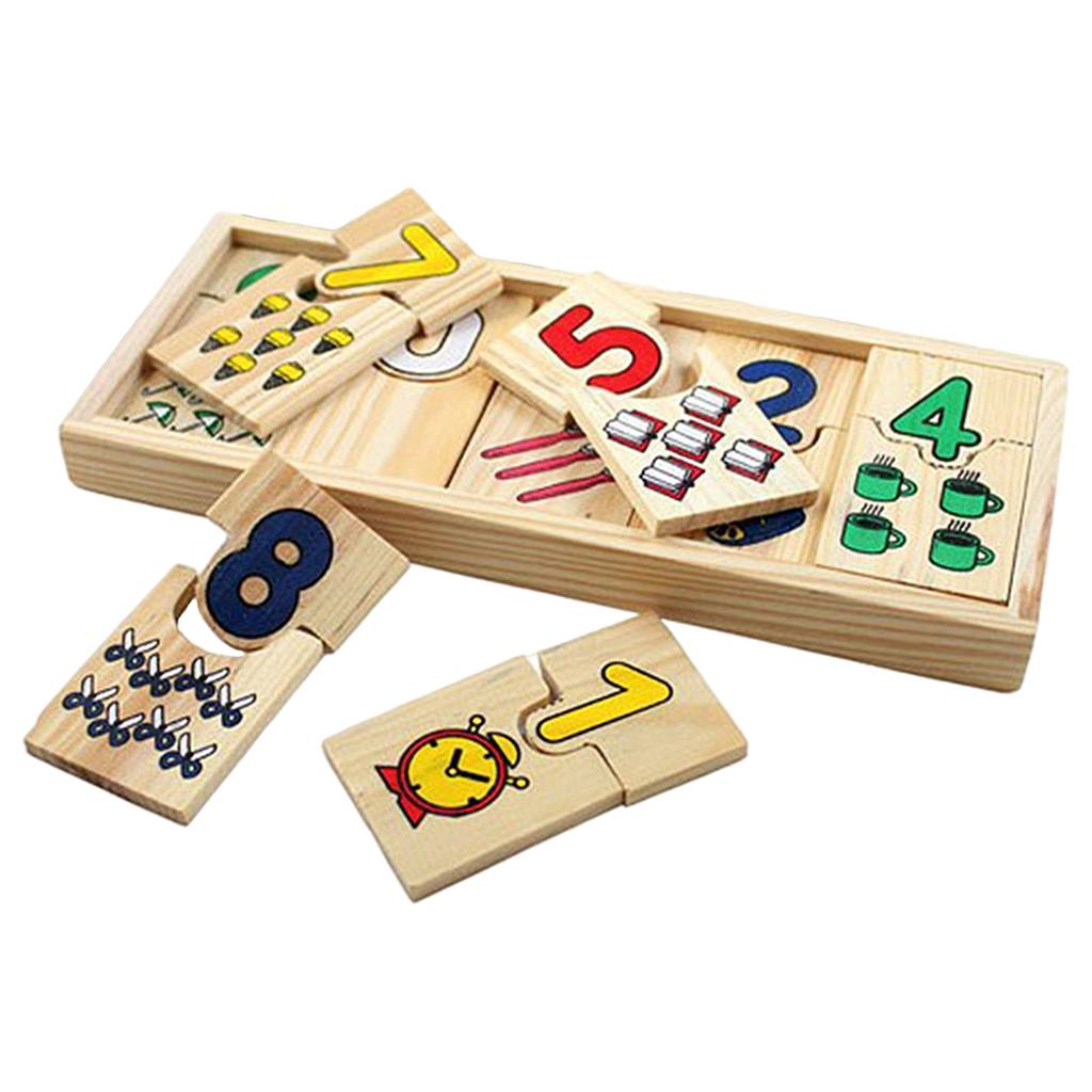 Self-Correcting Number Puzzles Developmental Toys Wooden 20 Pieces, Great Gift for Girls and Boys -  3, 4, 5 Year Olds