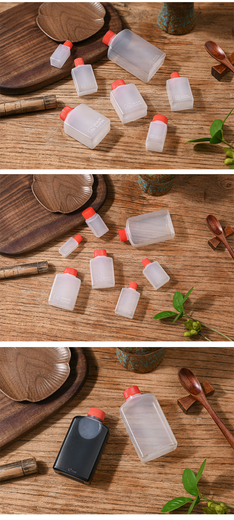 2pcs 6ml 15ml 23ml 30ml Sushi Soy Sauce Bottle Transparent PE Food Grade Plastic Takeout Packaging Seasoning